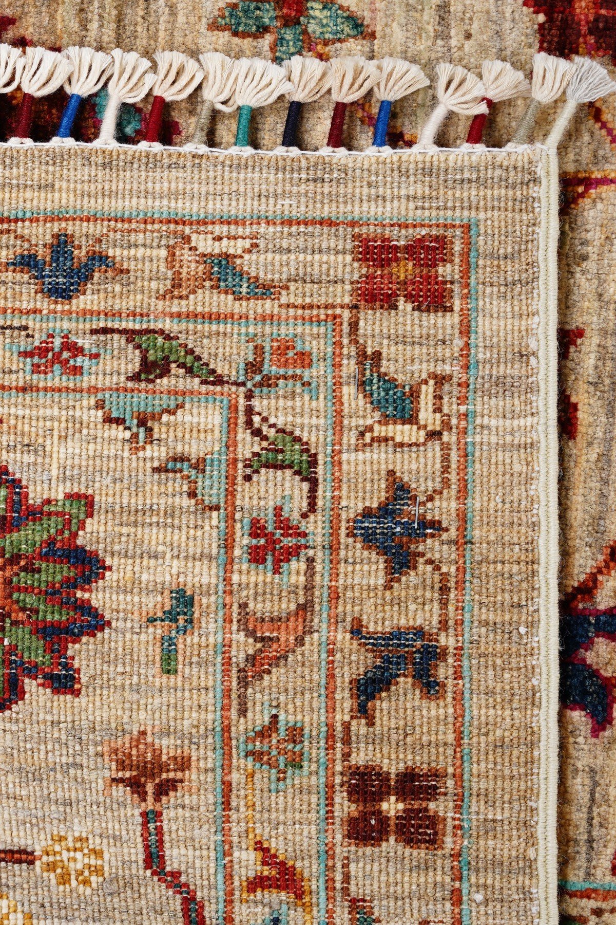 Afgan Orjin 18041 Bej Otantik Desenli El Dokuma Halı