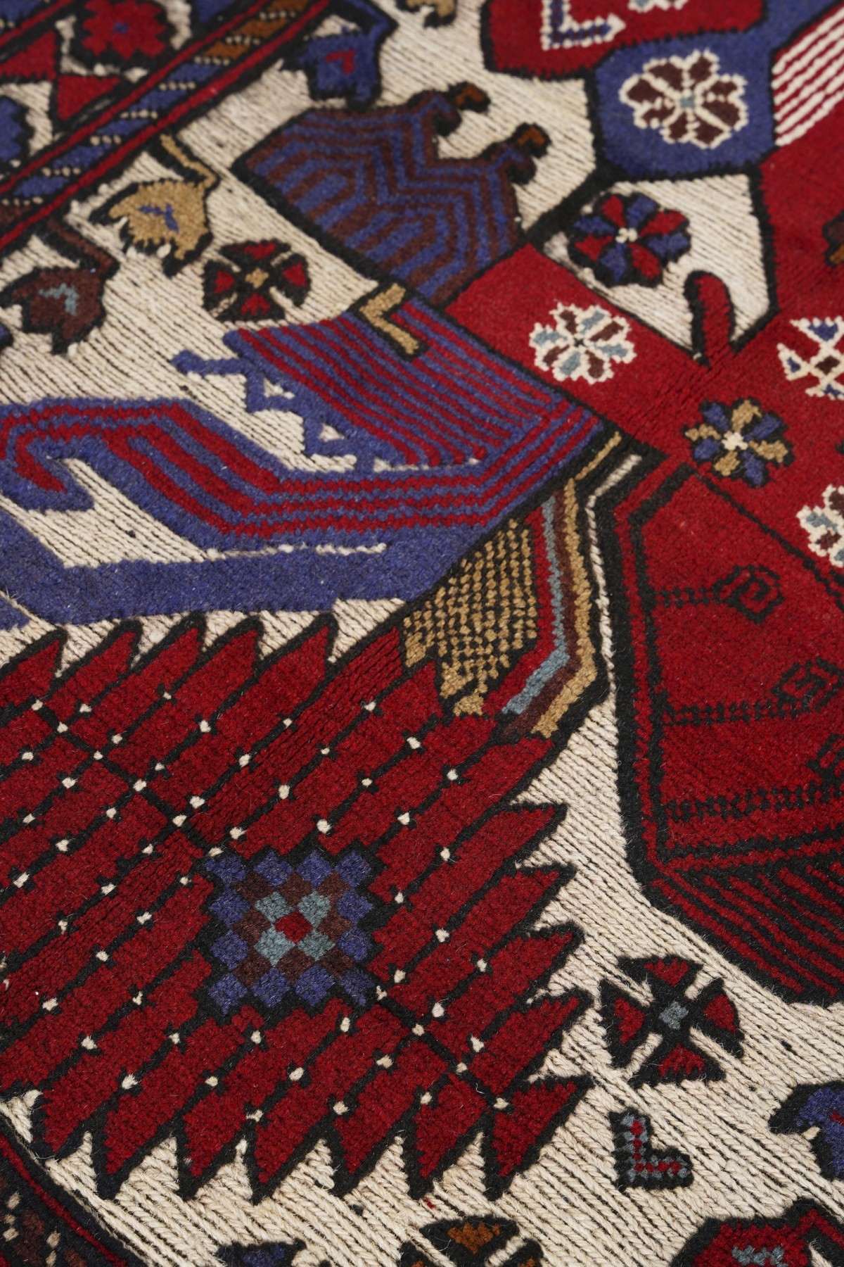 Afgan Berceste Kilim Kırmızı Otantik El Dokuma Halı