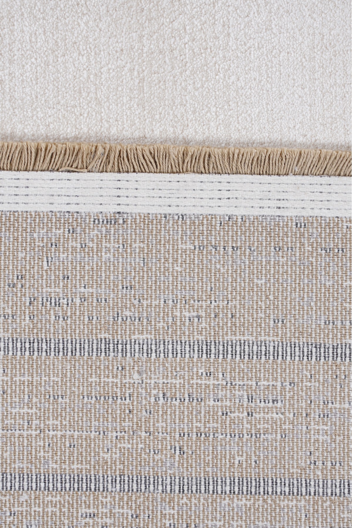 Riva 8727 Krem Modern Çerçeveli Bambu Halı