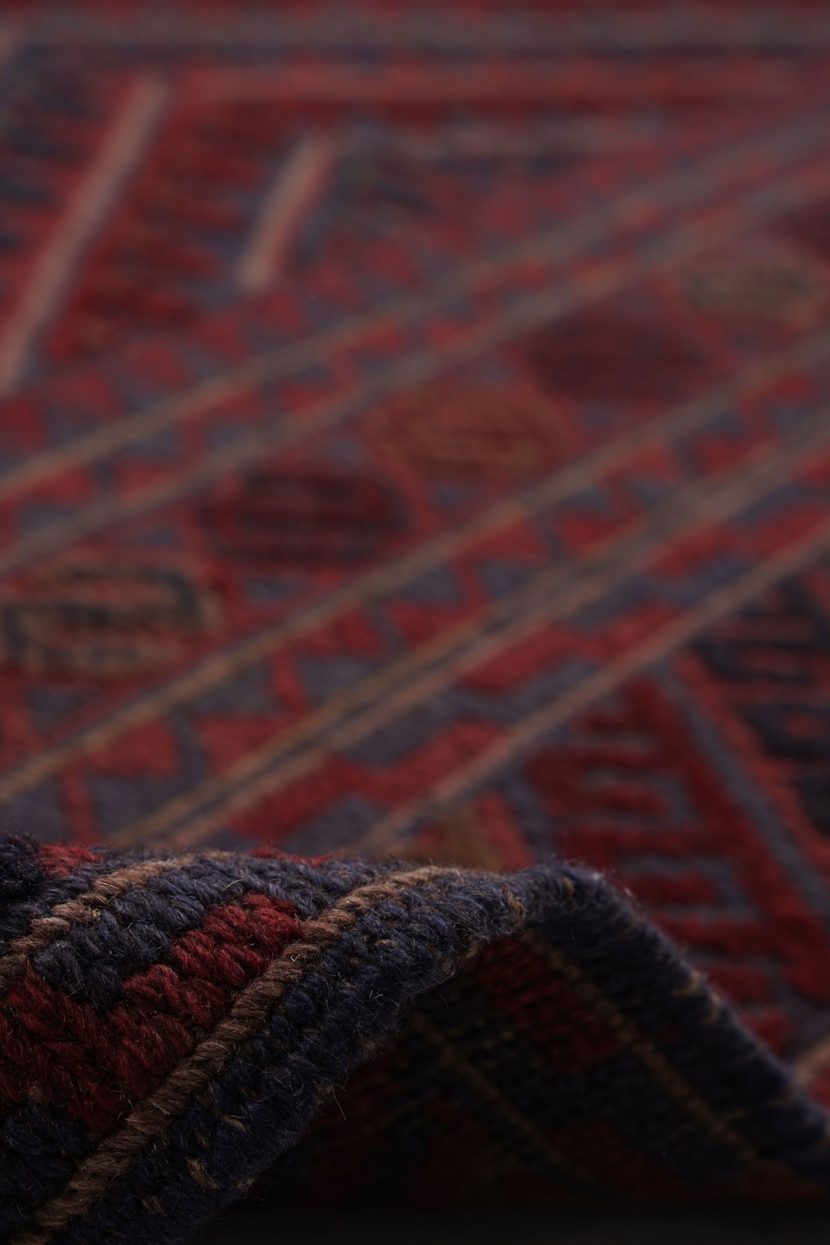 Afgan Berceste Kilim Kırmızı Otantik El Dokuma Halı