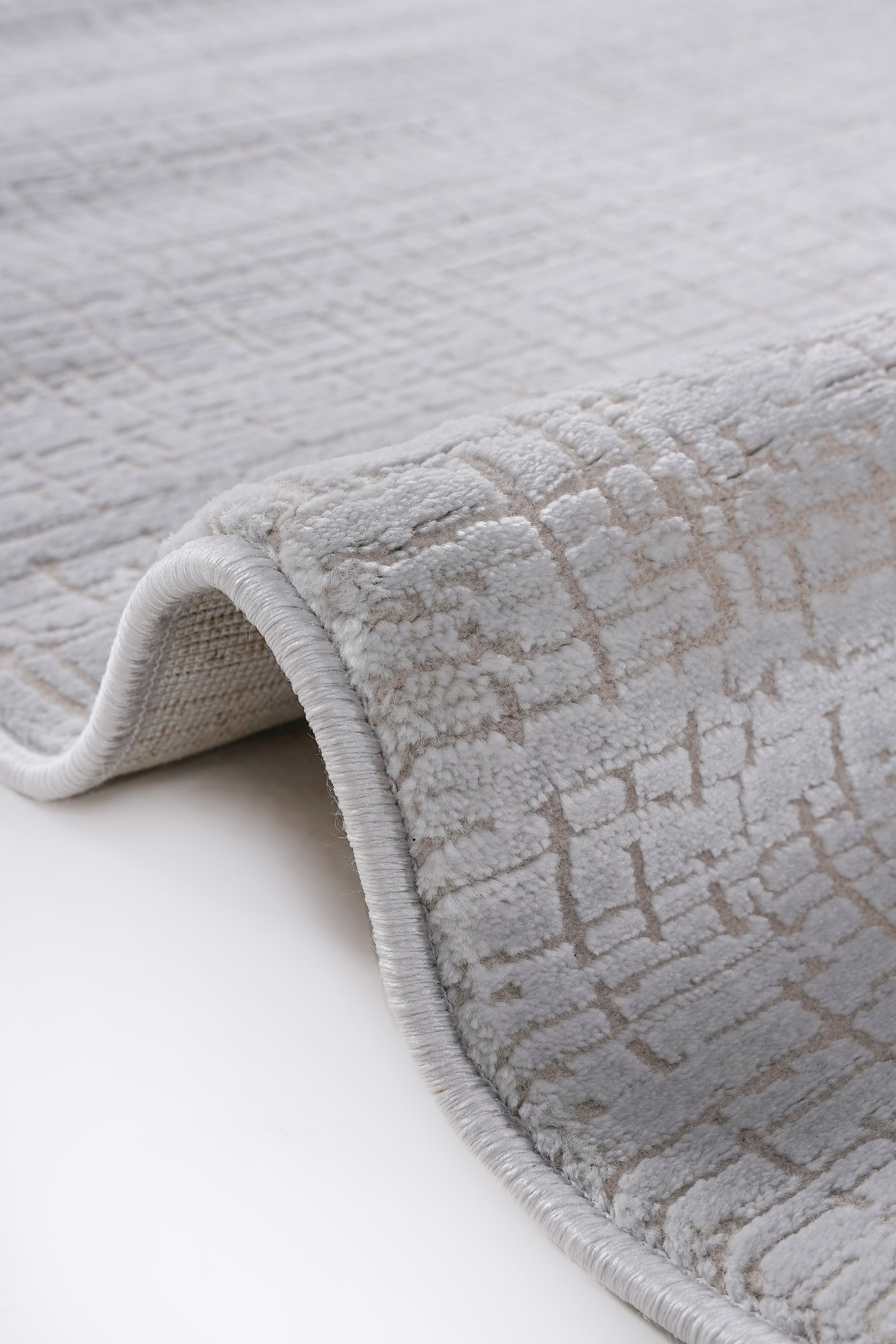 Soft 1123 Gri Çizgisel Dokulu Modern Halı