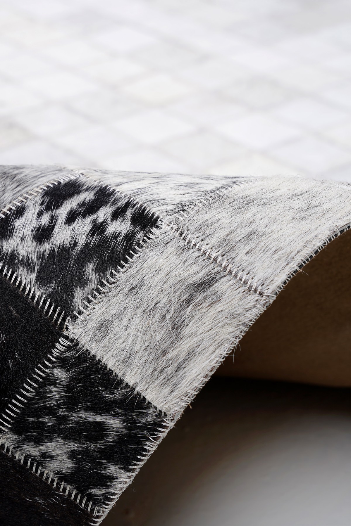 Tay Patchwork Naturel Deri Halı