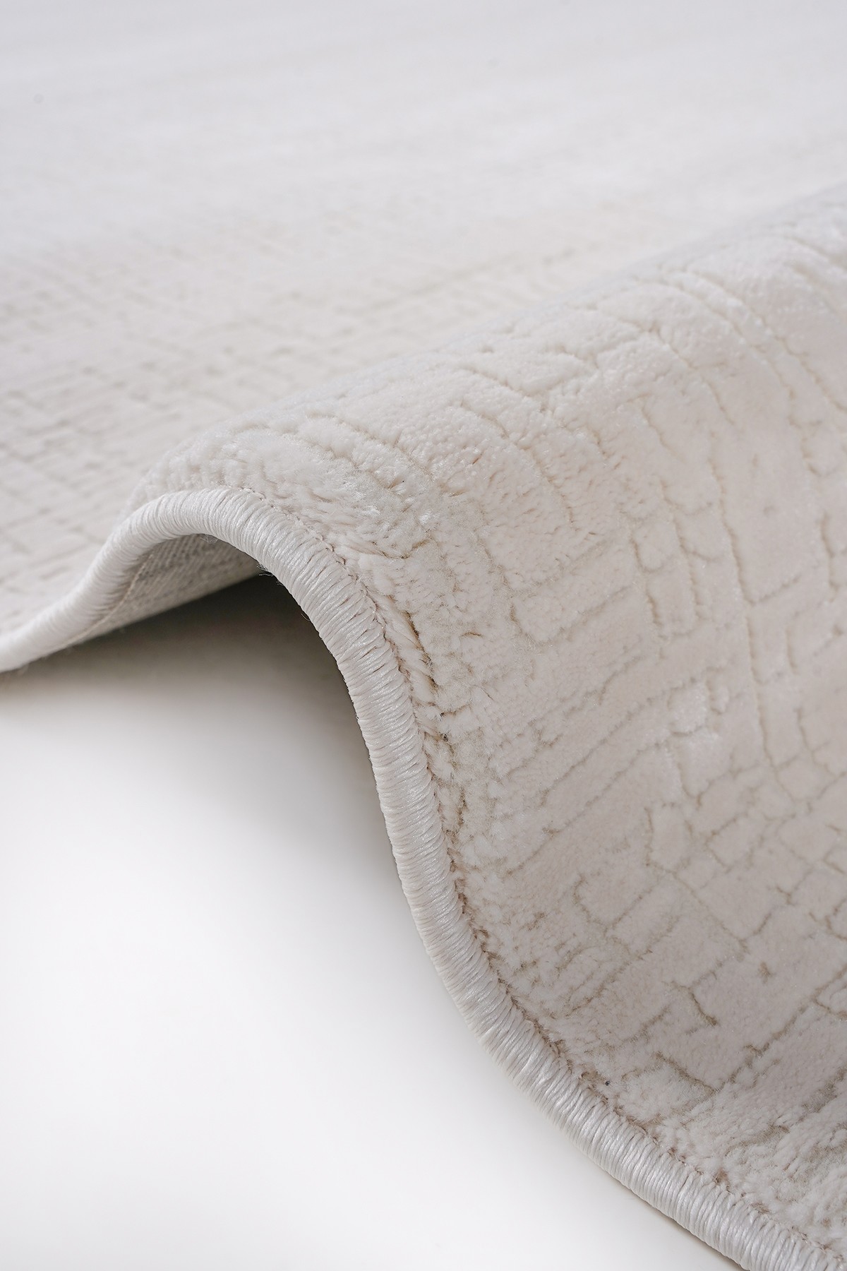 Soft 1123 Krem Çizgisel Dokulu Modern Halı