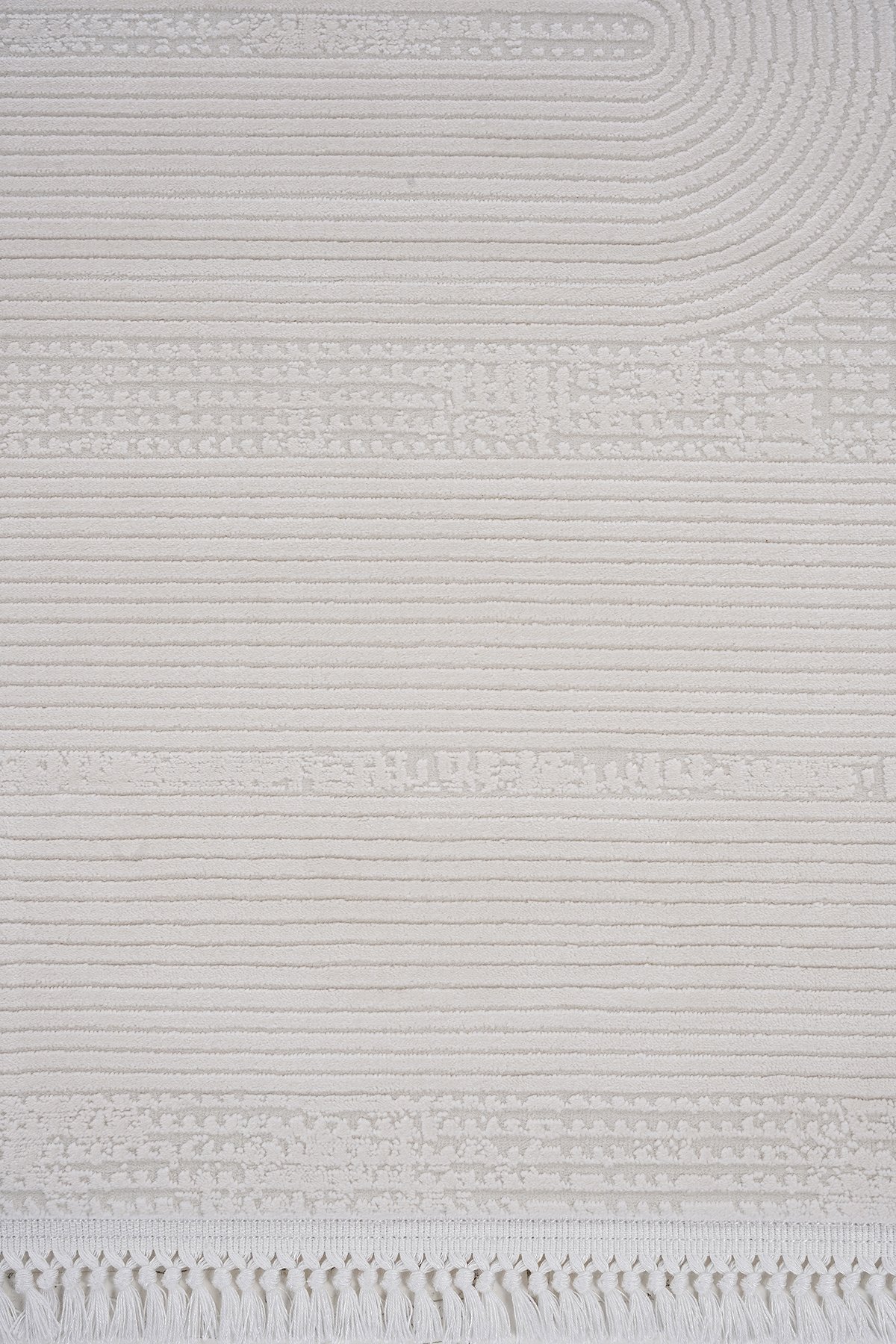 Soft 1125 Krem Kemer Formlu Çizgili Modern Halı