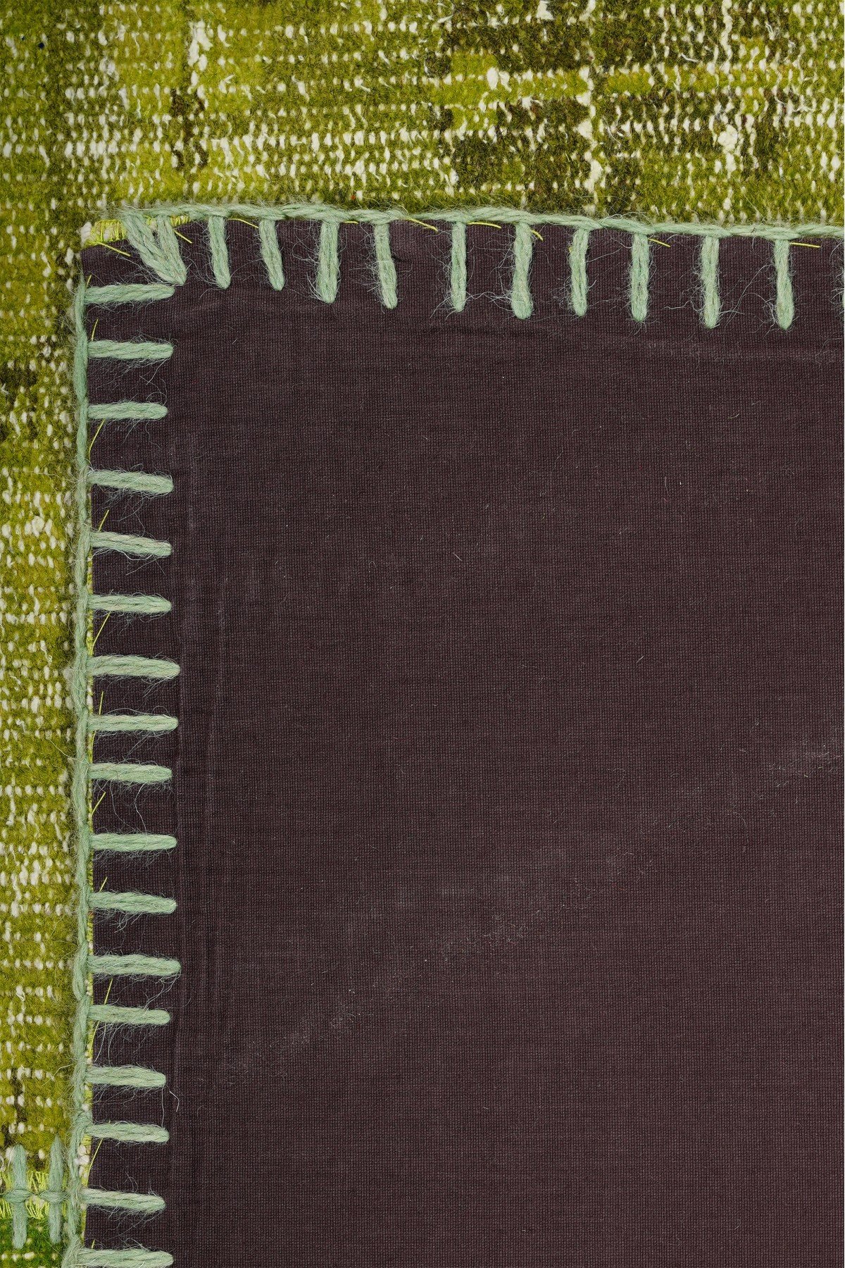 Patchwork Yeşil Modern El Dokuma Halı