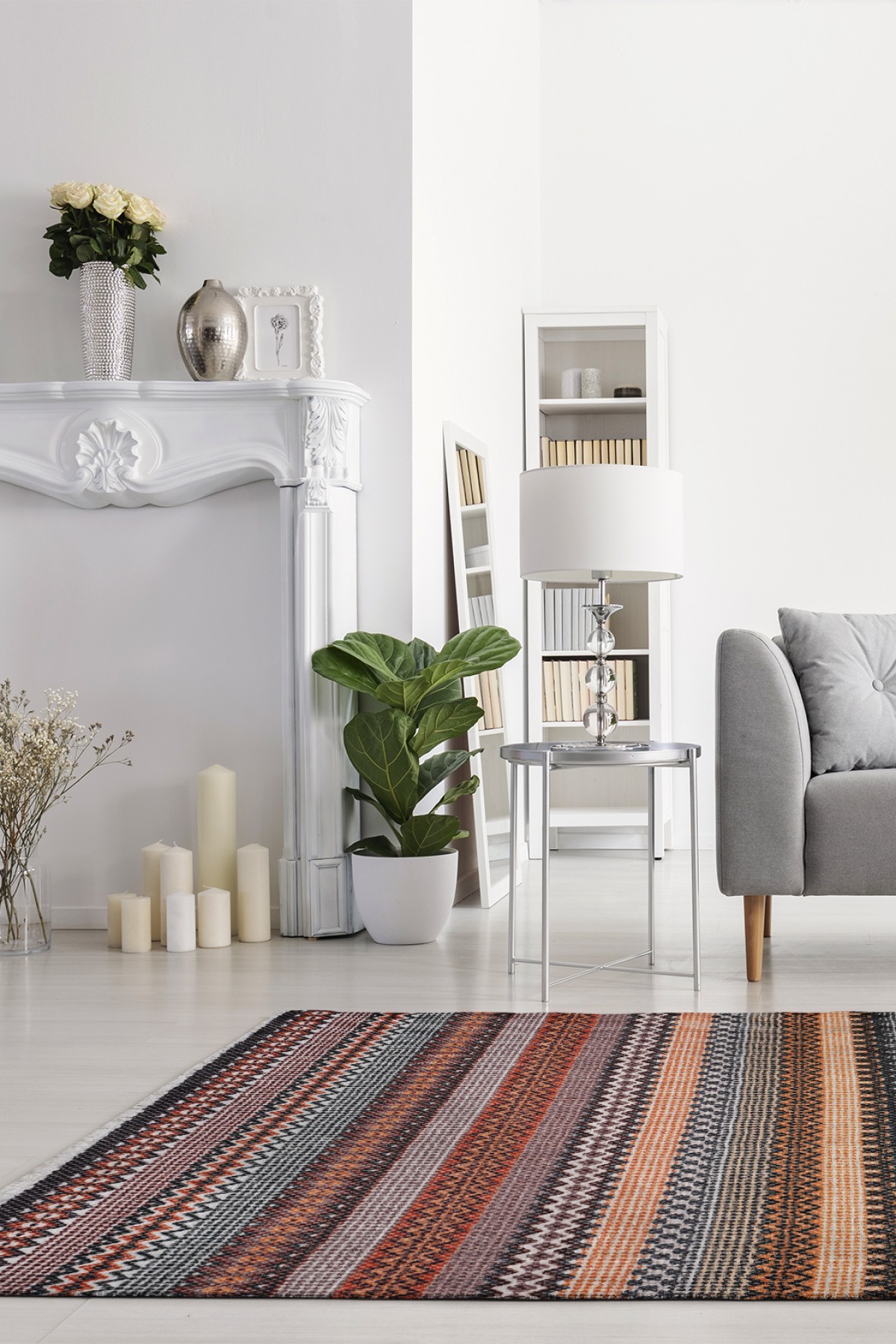 Alara 3208 Kahverengi Modern Makine Halısı
