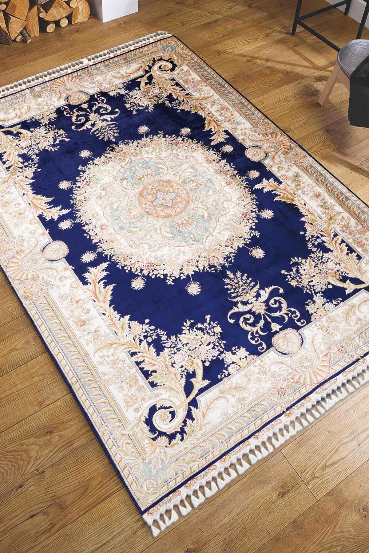Art Silk 230 Line Mavi Klasik El Dokuma Halı