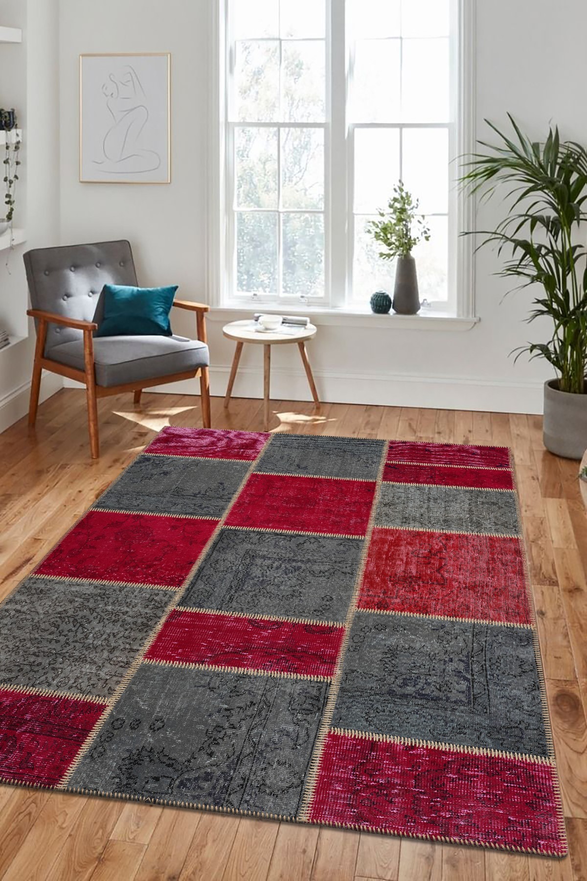 Patchwork Renkli Modern El Dokuma Halı