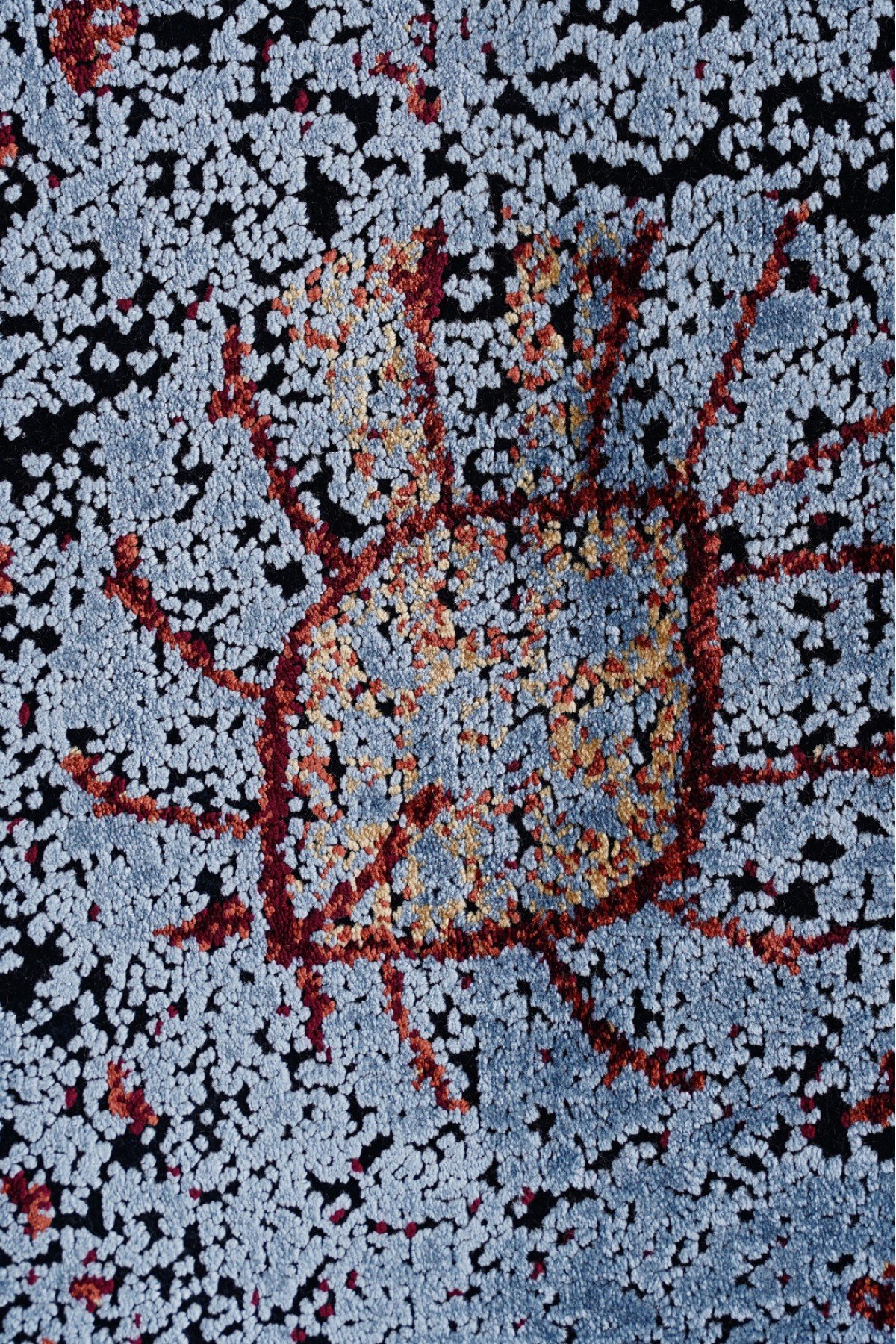 Gloria 6489A Mavi Etnik Desenli Bambu Halı
