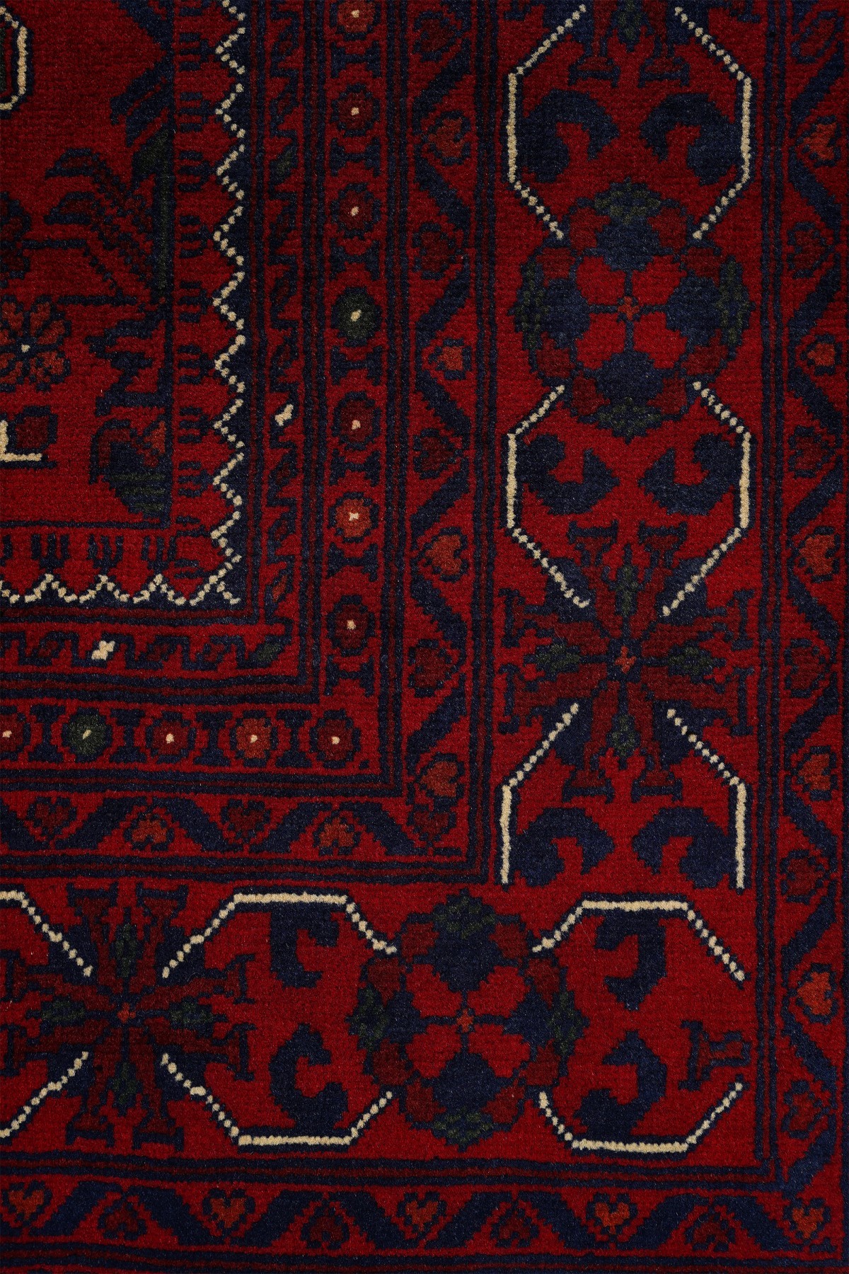 Afgan Khamyab Kırmızı Otantik El Dokuma Halı