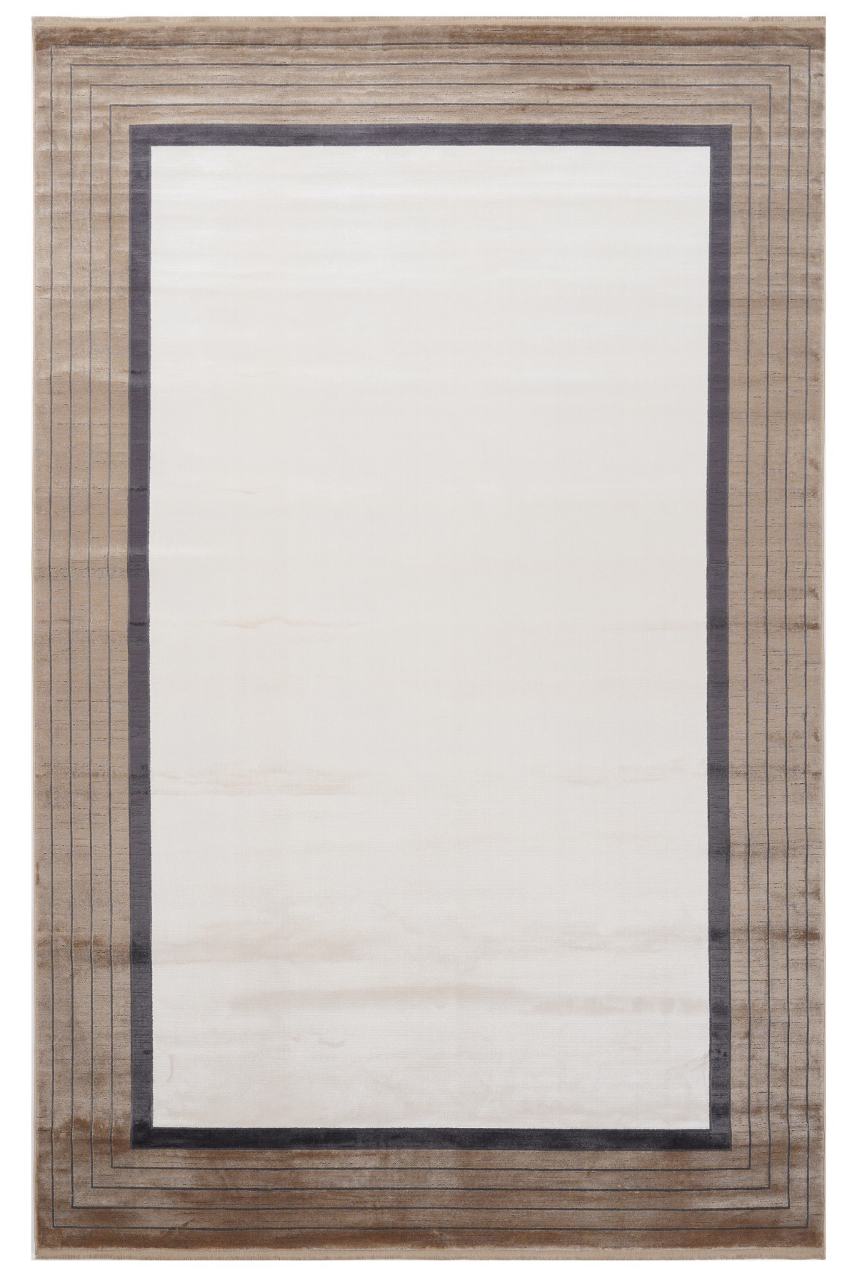 Riva 8727 Krem Modern Çerçeveli Bambu Halı