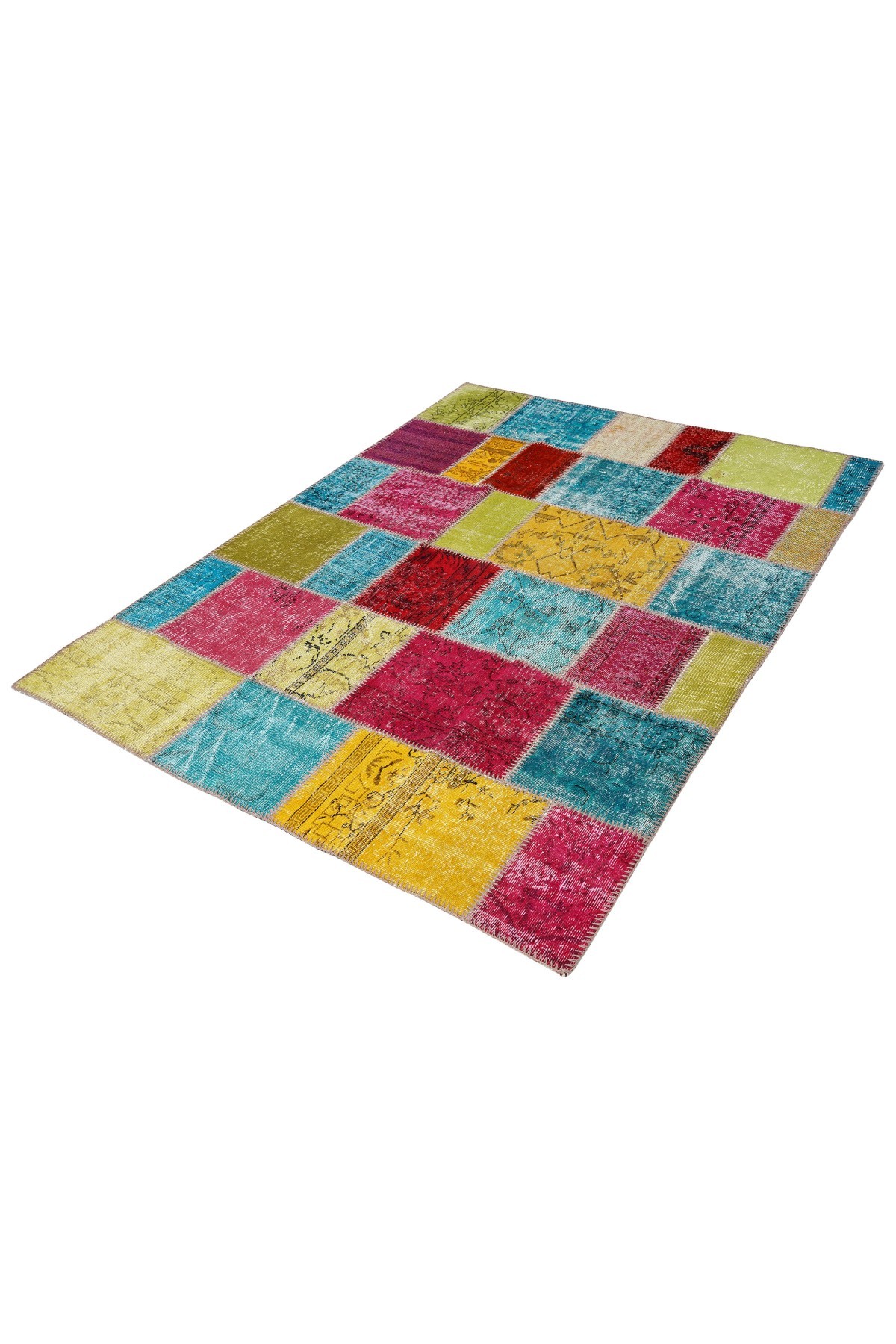 Patchwork Renkli Modern El Dokuma Halı