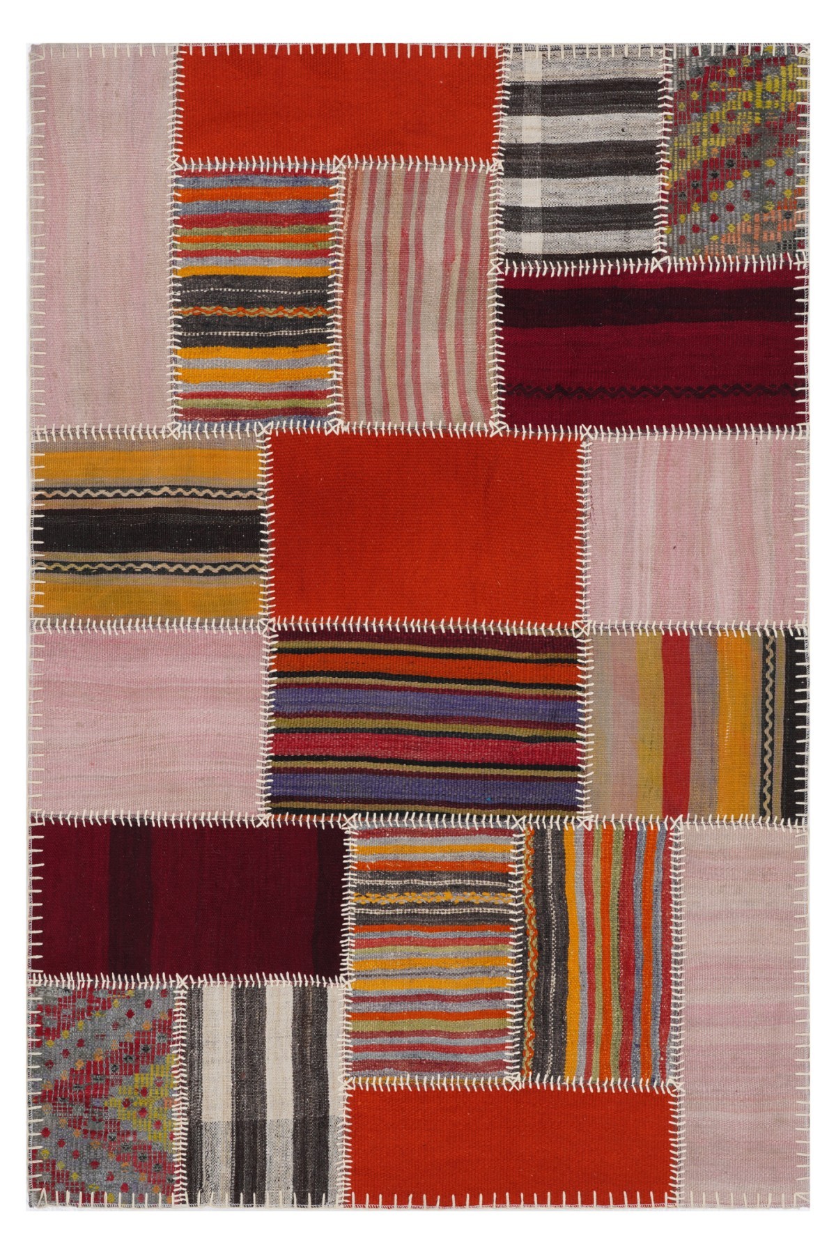 Kilim Patchwork Renkli Modern El Dokuma Halı