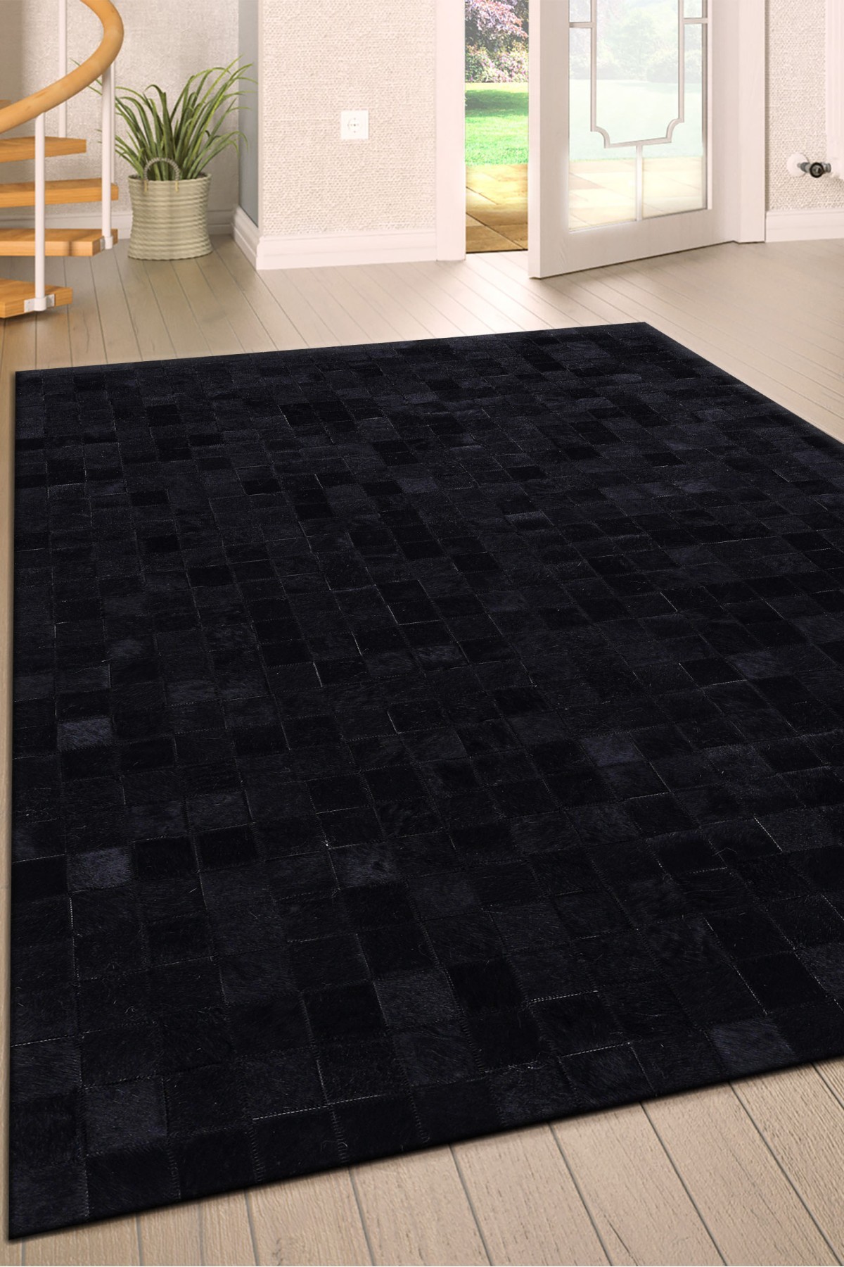 Tay Patchwork Naturel Deri Halı