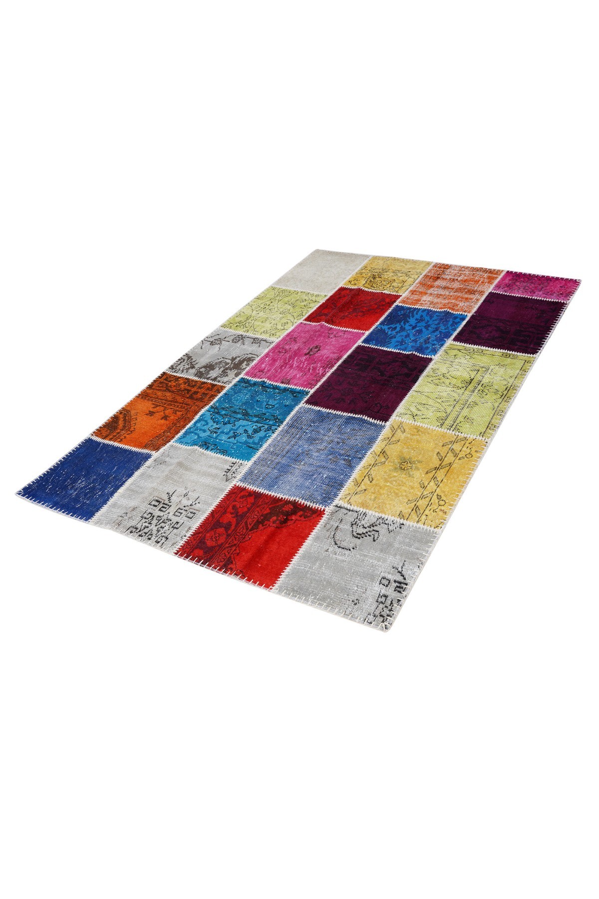 Patchwork Renkli Modern El Dokuma Halı