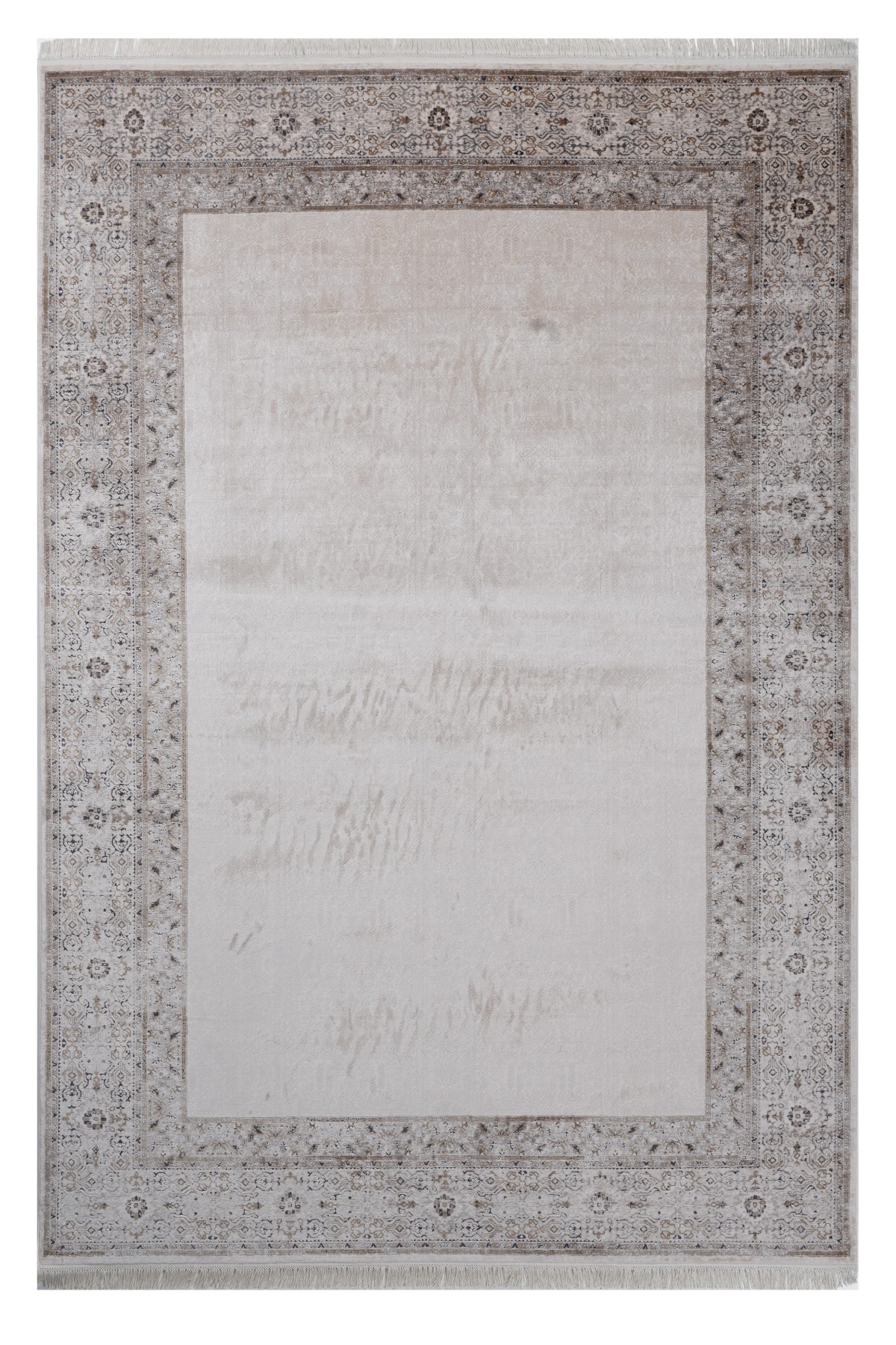 Riva 9219 Krem Çerçeveli Klasik Bambu Halı