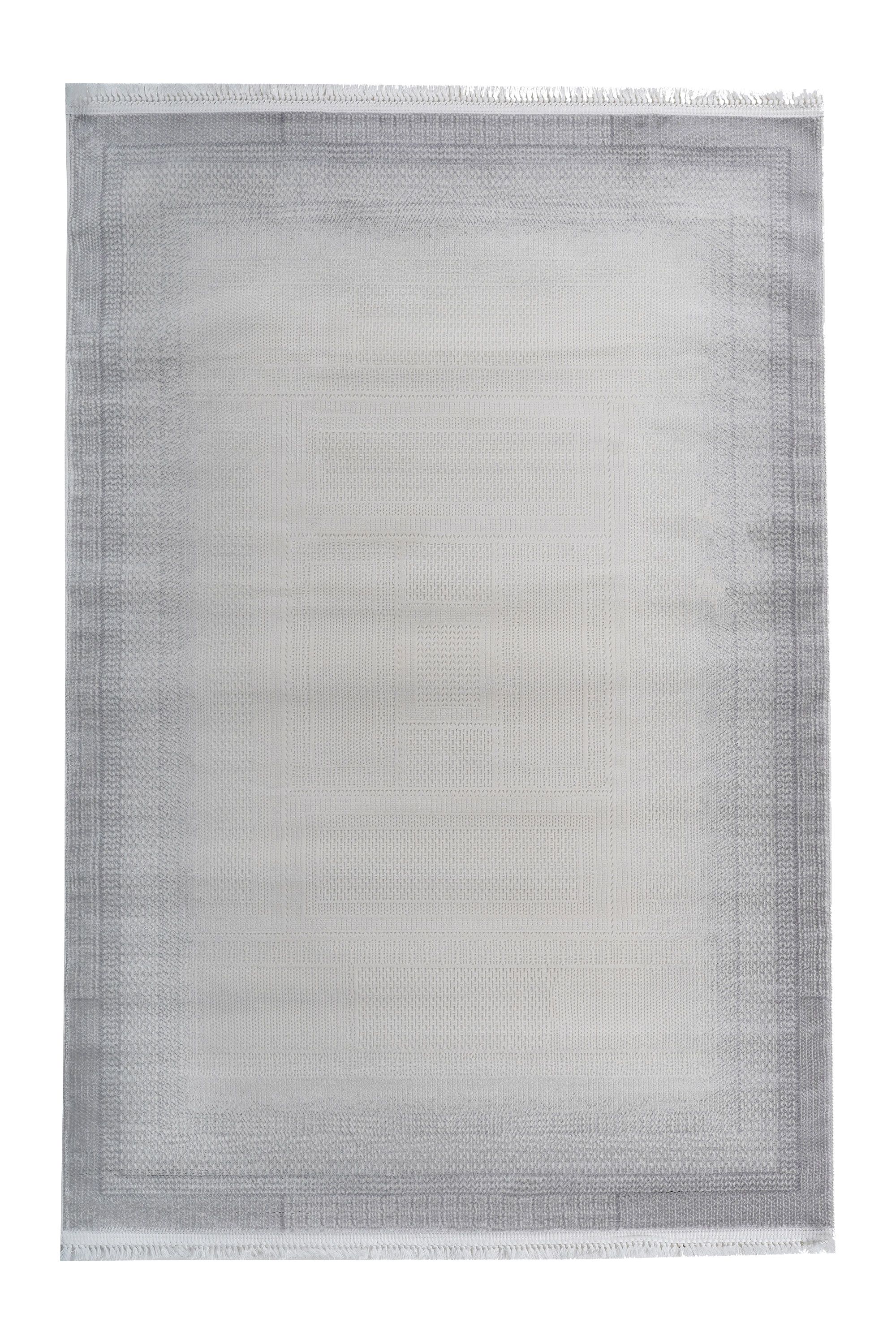 Soft 1120 Gri Geometrik Dokulu Modern Halı