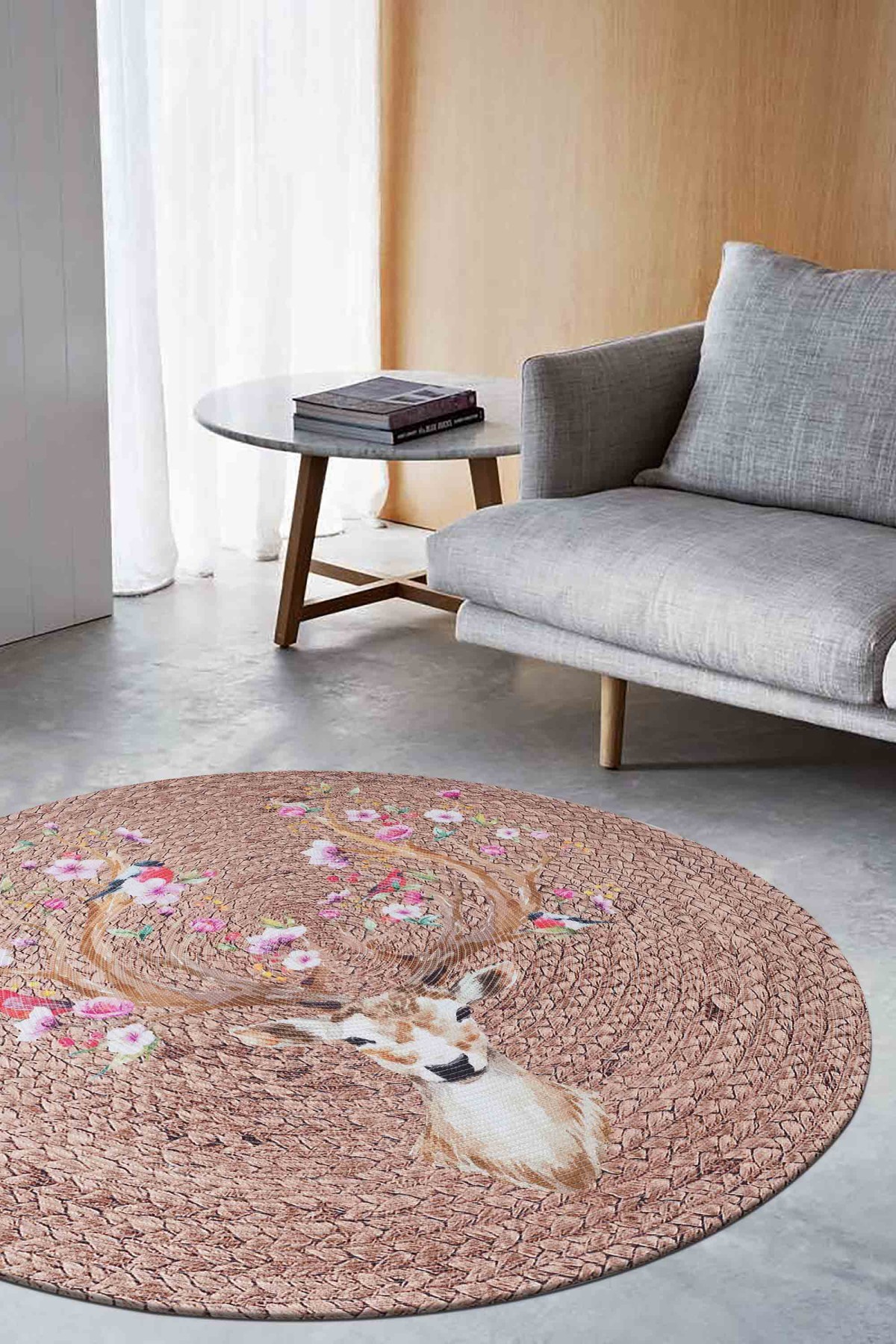 Baskı Jüt Trq072 Dekoratif Makine Halısı