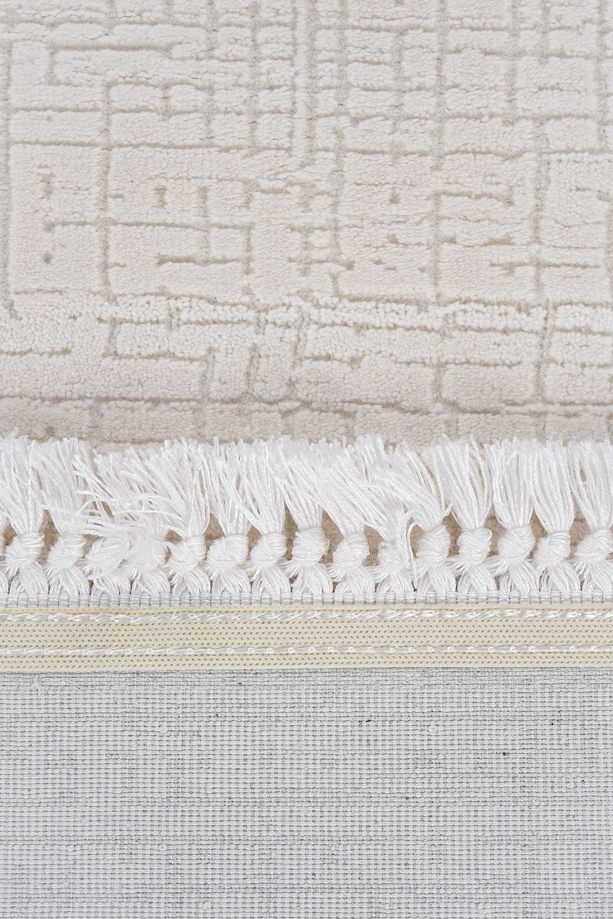 Soft 1123 Krem Çizgisel Dokulu Modern Halı