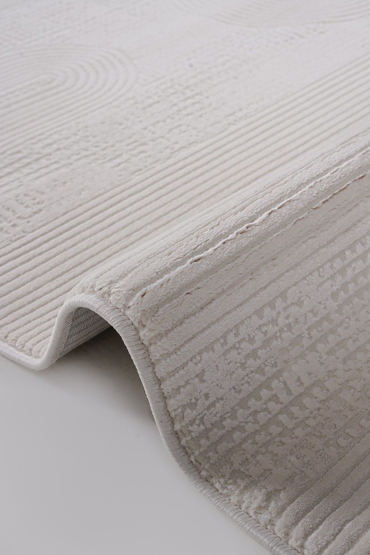 Soft 1125 Krem Kemer Formlu Çizgili Modern Halı