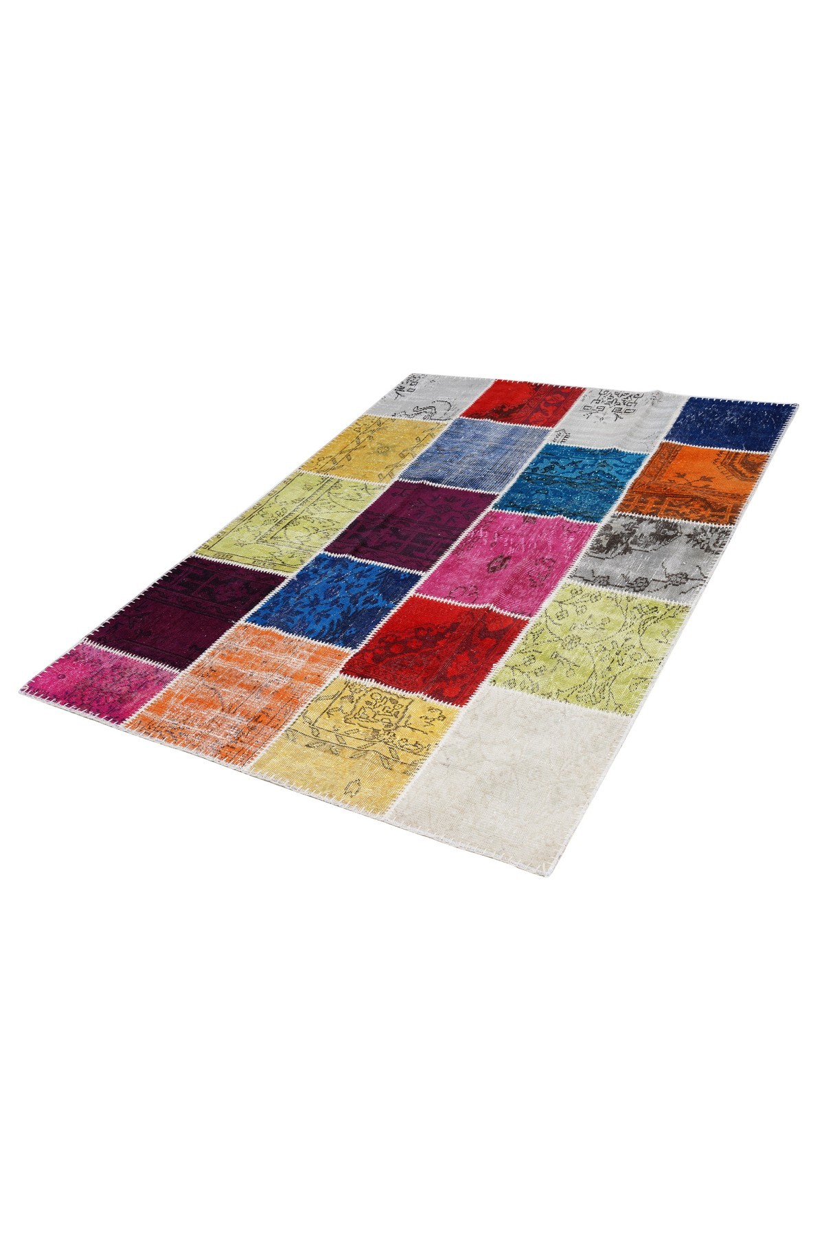 Patchwork Renkli Modern El Dokuma Halı