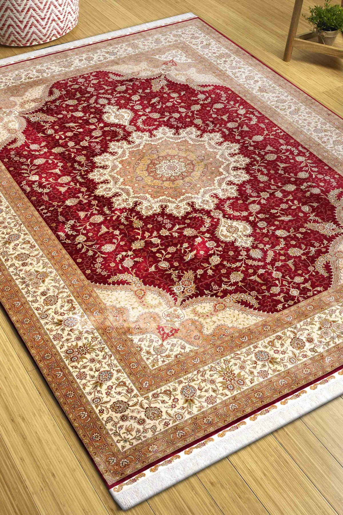 Art Silk 260 Line Kırmızı Klasik El Dokuma Halı