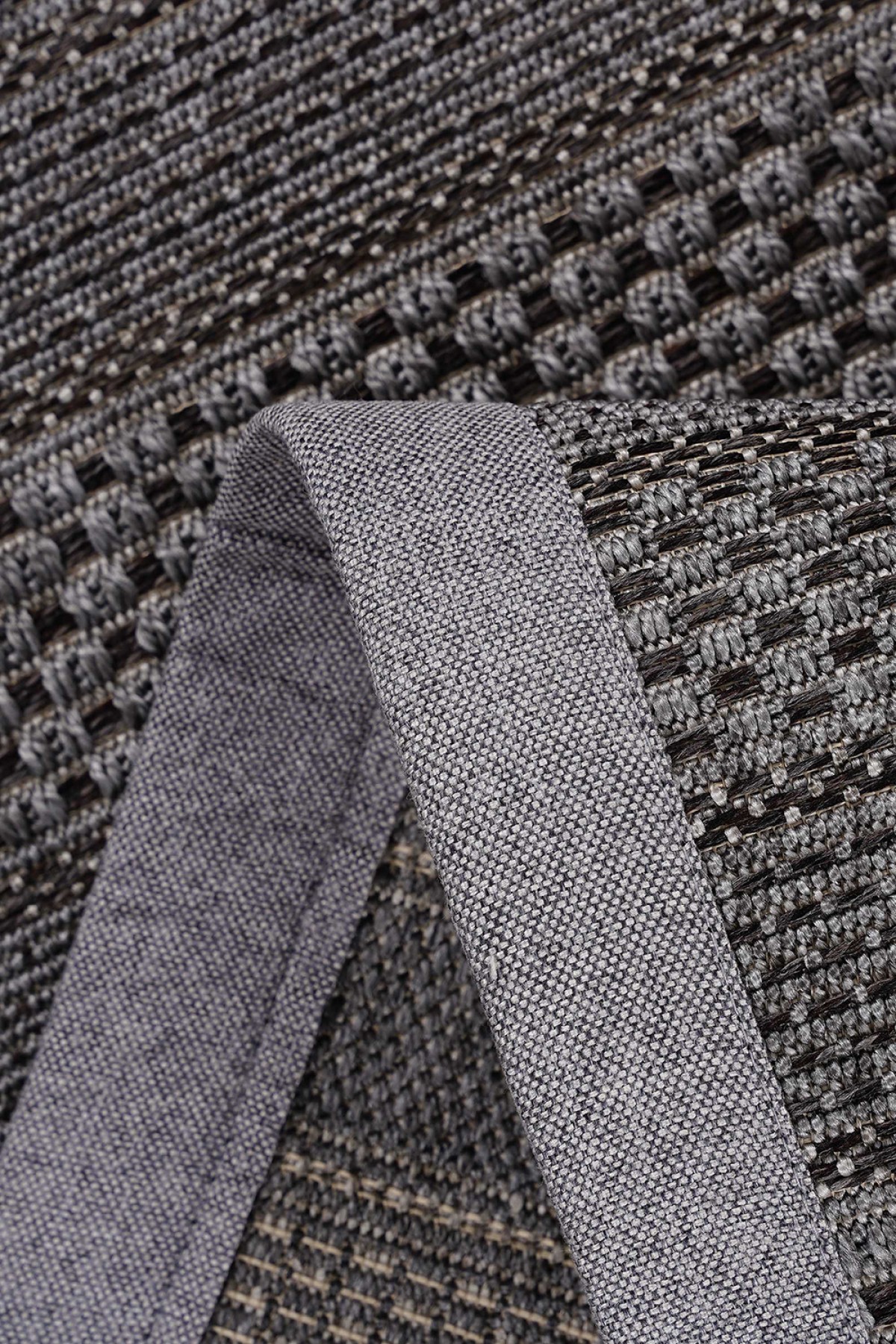 Sisal 4607 Gri Etnik Desenli Bordürlü Jüt Halı