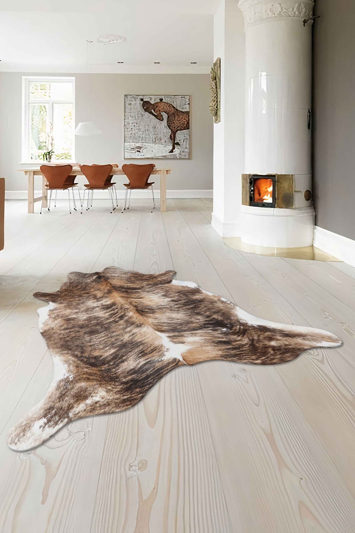 Buffalo Post Orjınal Kahve Naturel Deri Halı