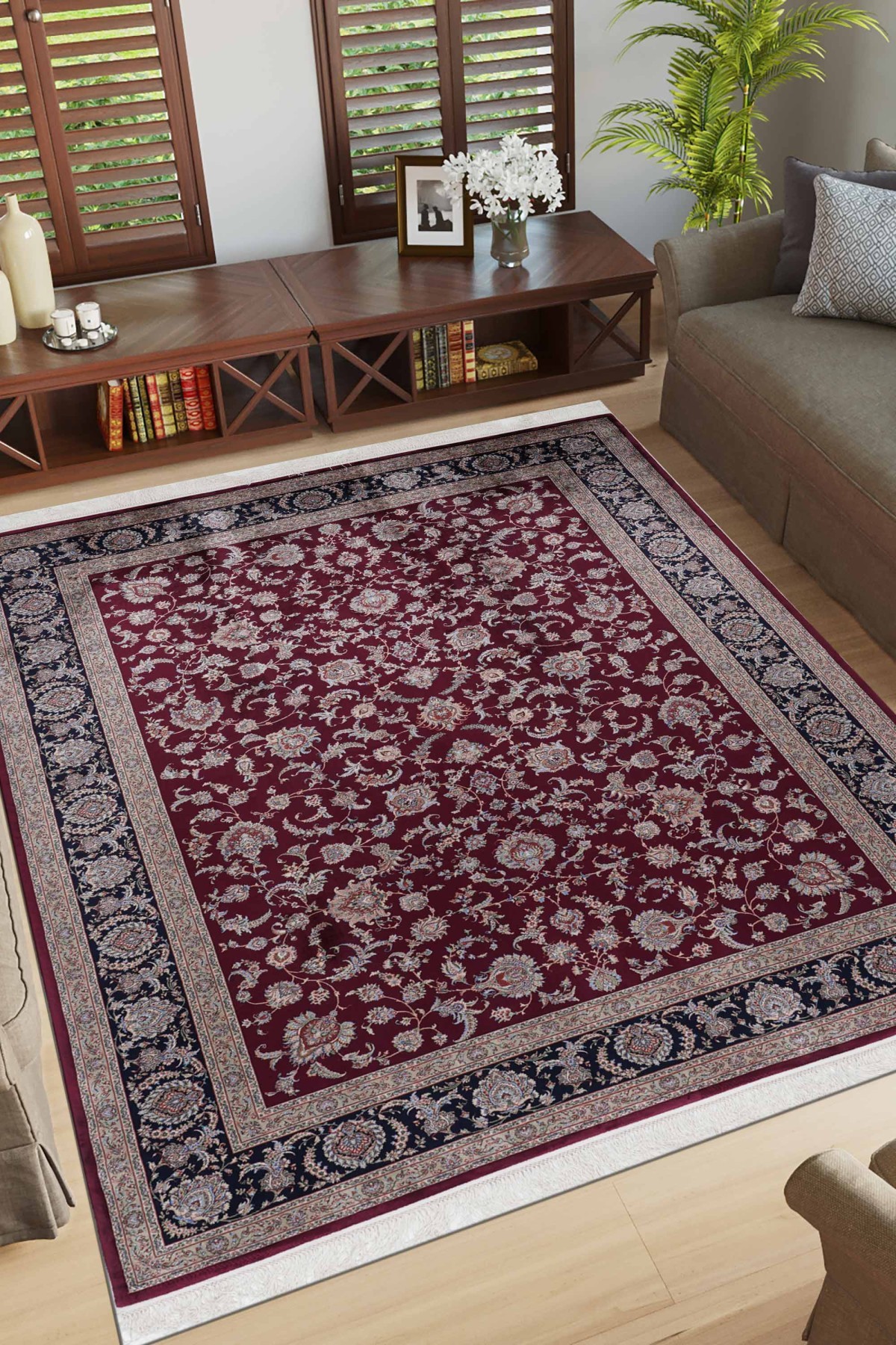 Anatolian Silk 32413 Klasik İpek Saçaklı Bambu Halı