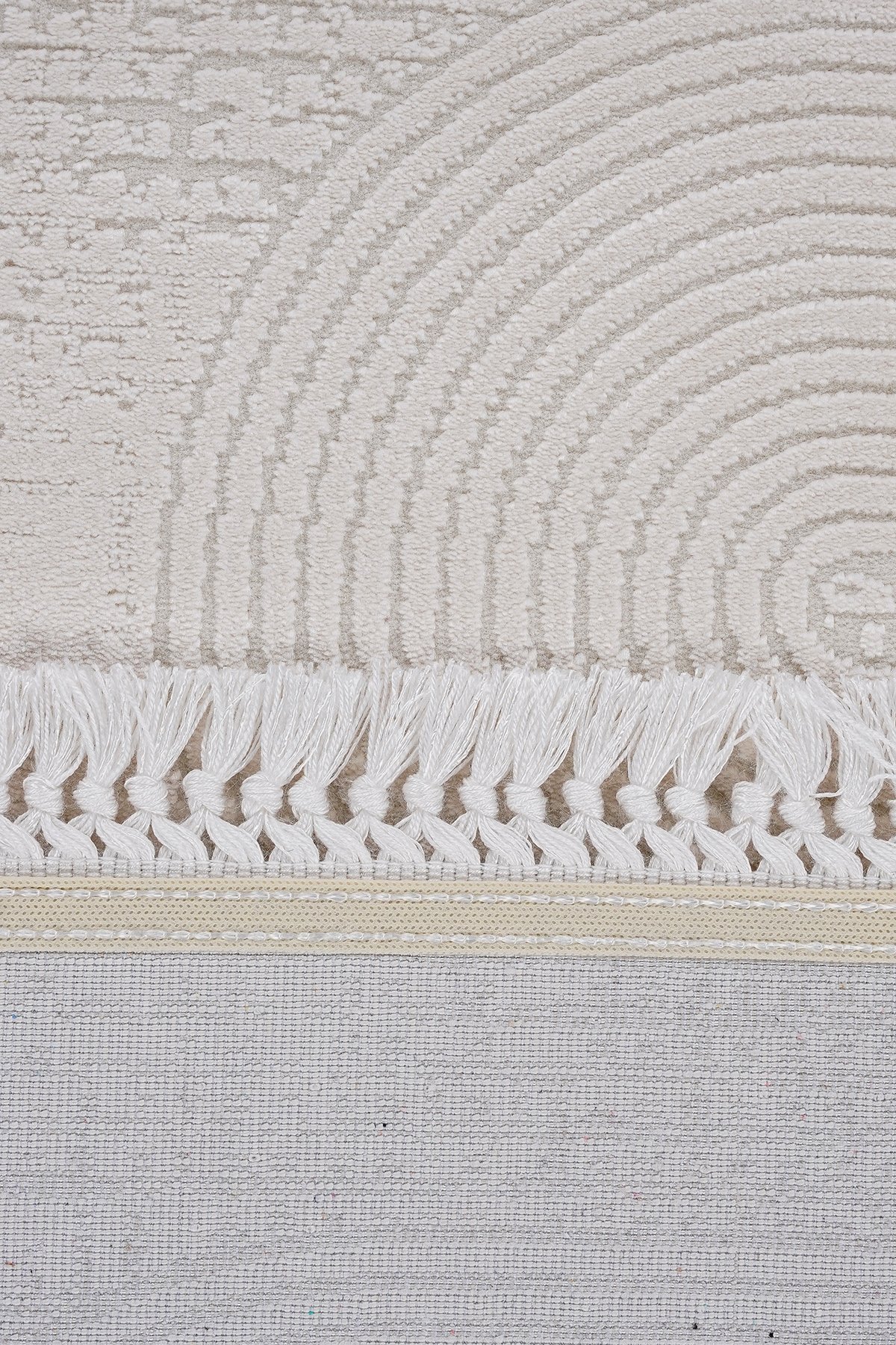 Soft 1125 Krem Kemer Formlu Çizgili Modern Halı