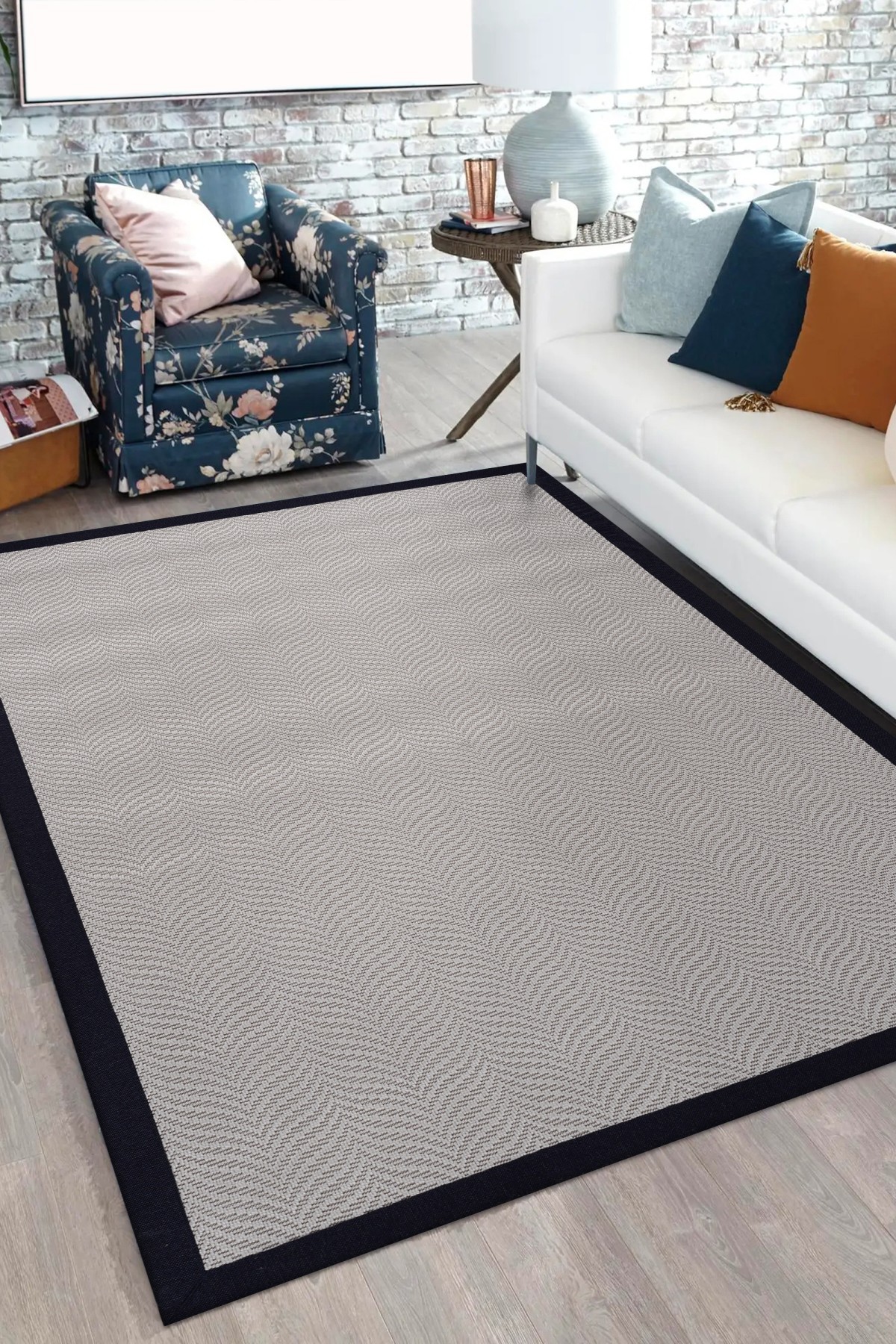 Sisal 4605 Krem Bordürlü Jüt Halı