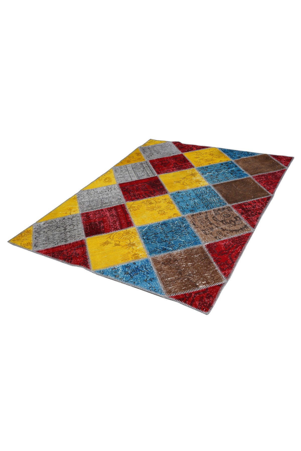 Patchwork Renkli Modern El Dokuma Halı