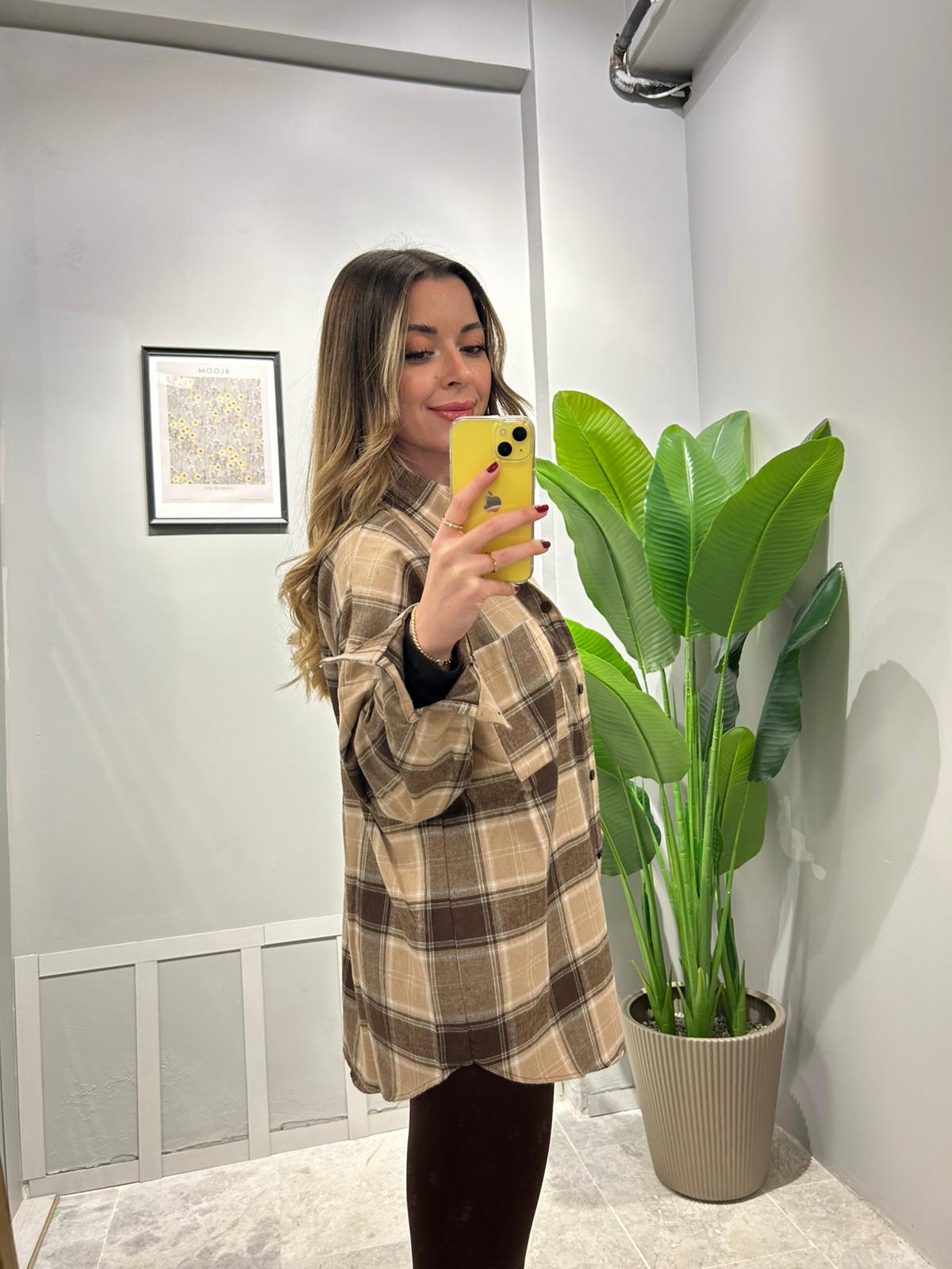 ODUNCU GÖMLEĞİ PAMUKLU - Kahverengi