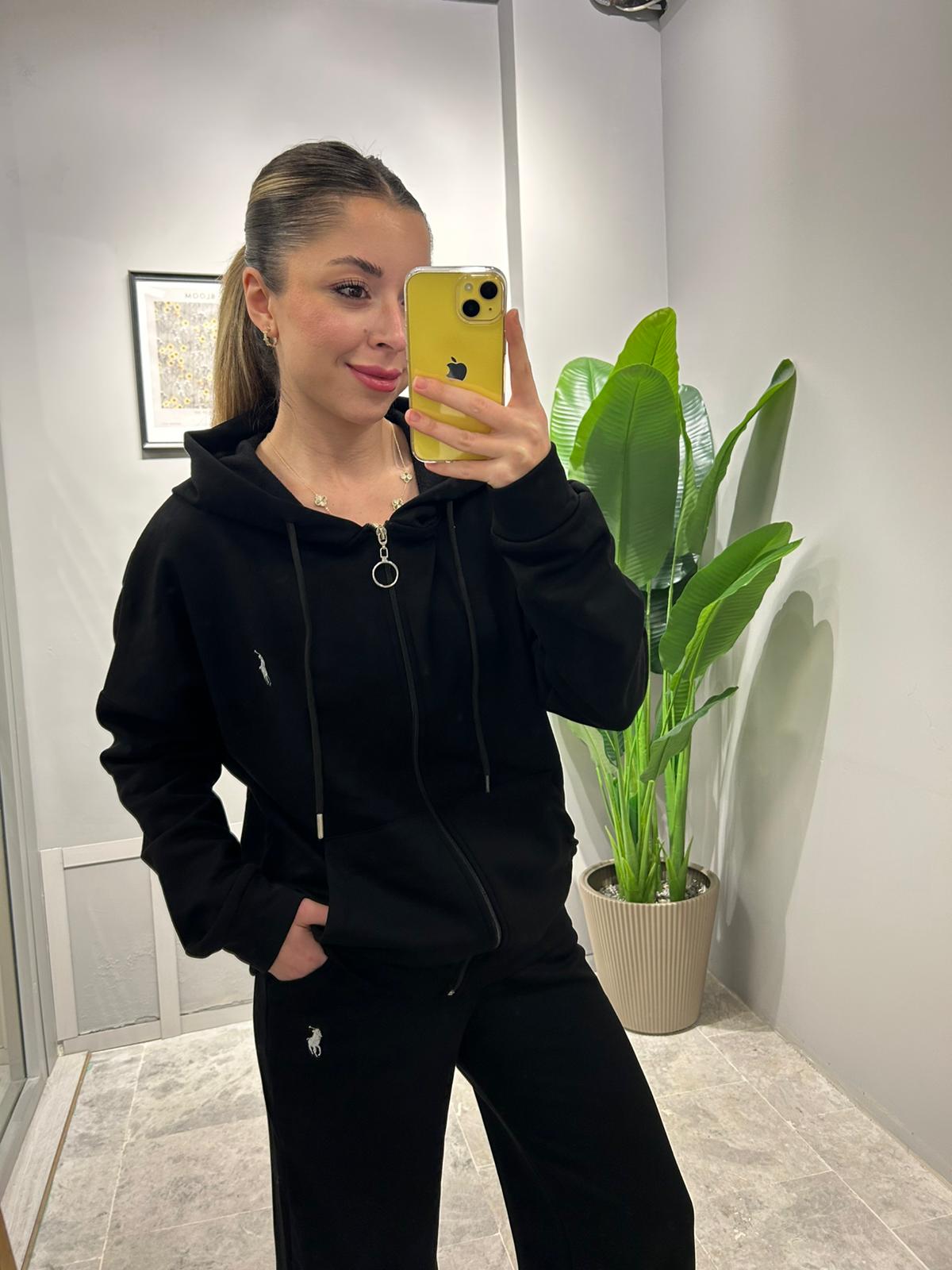 KAPÜŞONLU POLO ŞARDONLU EŞOFMAN TAKIMI