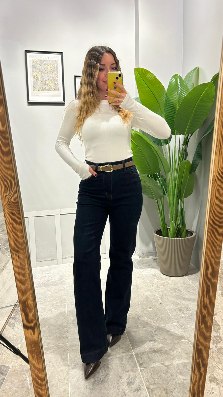 LİKRALI İSPANYOL DOUBLE PAÇA JEAN - Lacivert image