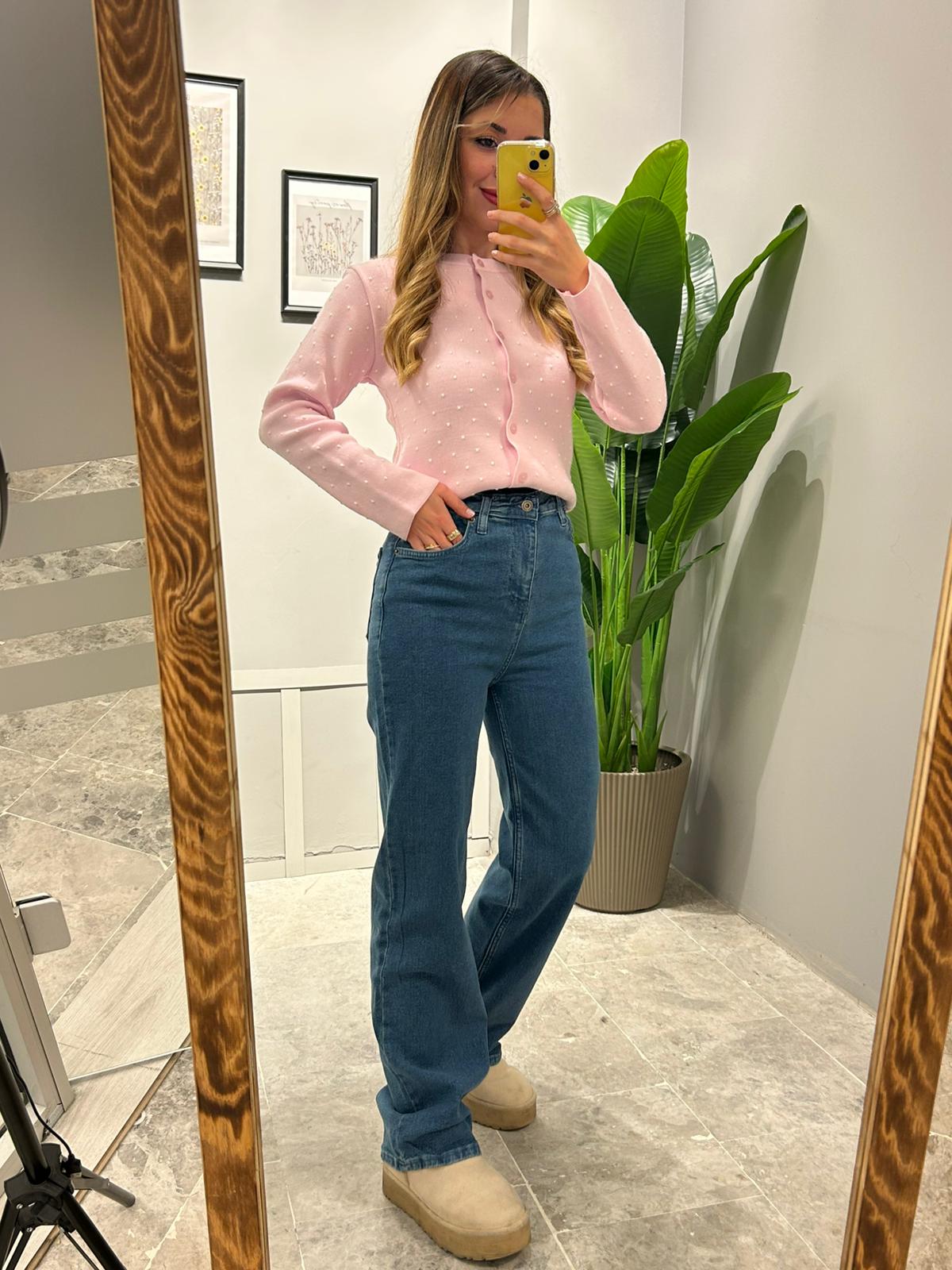 YÜKSEK BEL STRAIGHT JEAN - Mavi