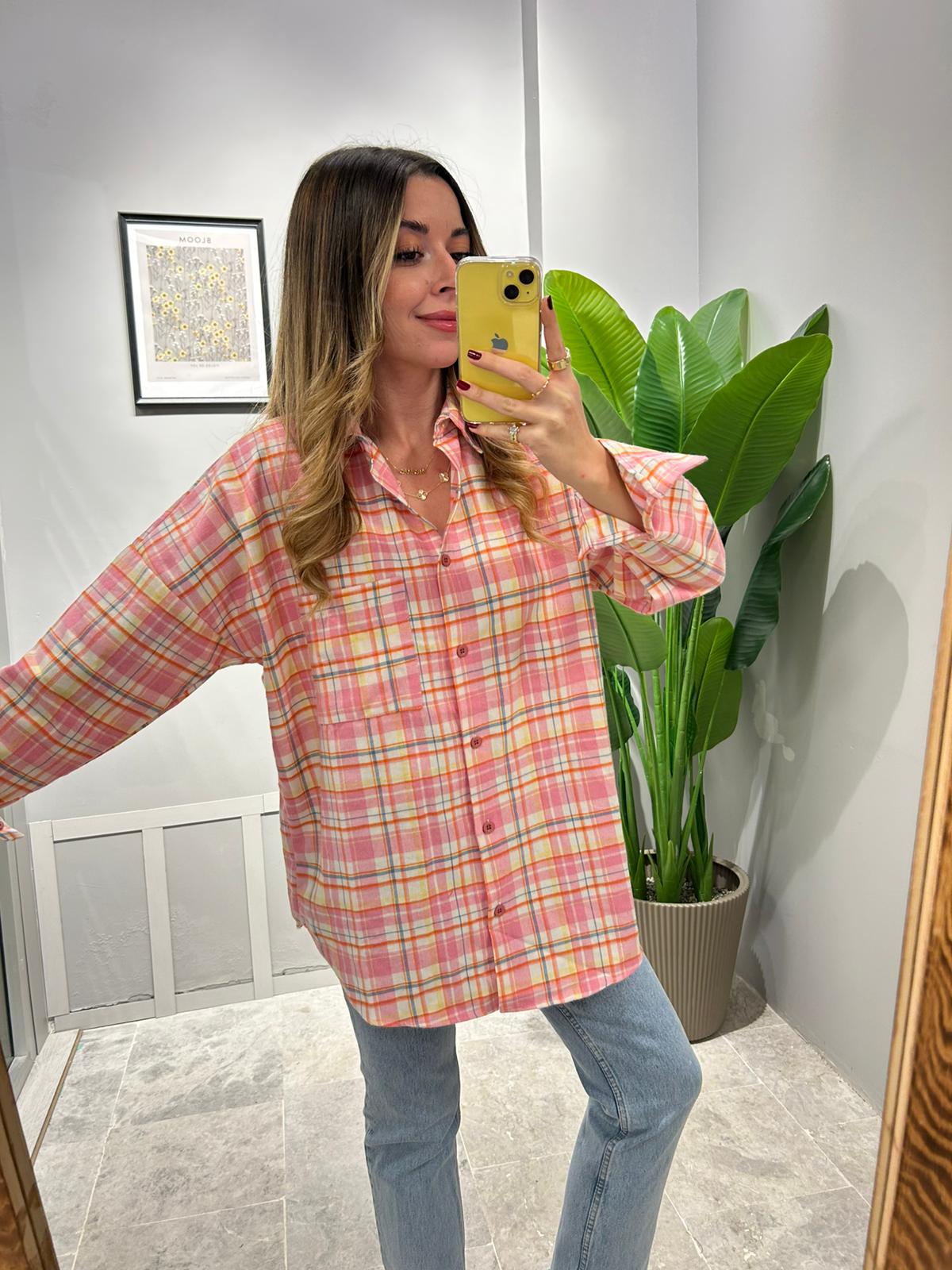 ODUNCU GÖMLEĞİ PAMUKLU - Pembe