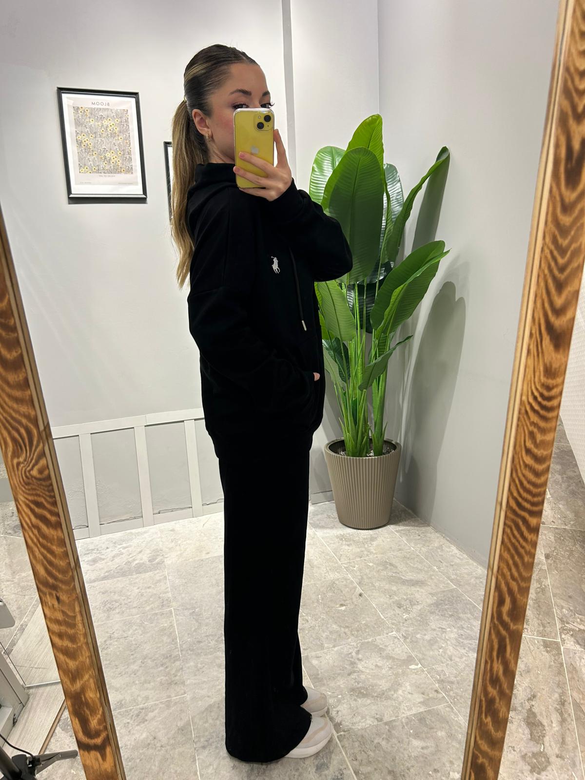 KAPÜŞONLU POLO ŞARDONLU EŞOFMAN TAKIMI