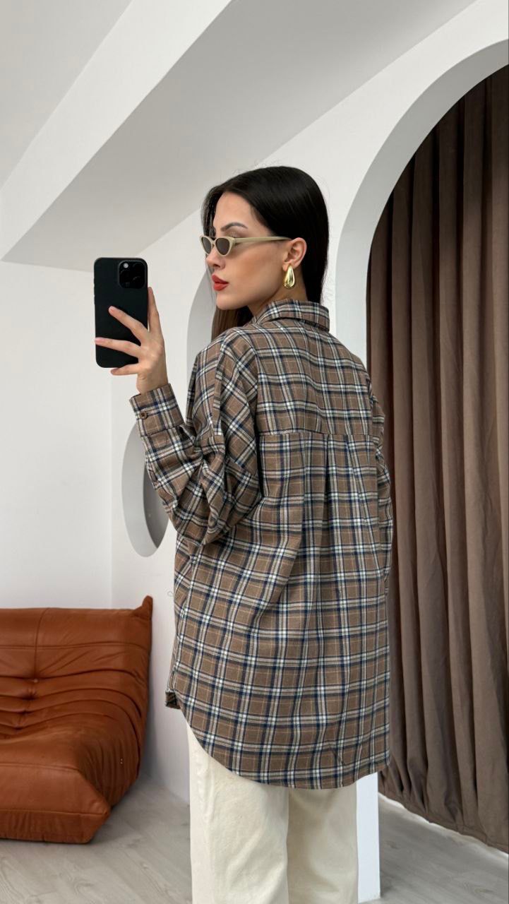 ODUNCU GÖMLEĞİ PAMUKLU - Koyu Kahverengi