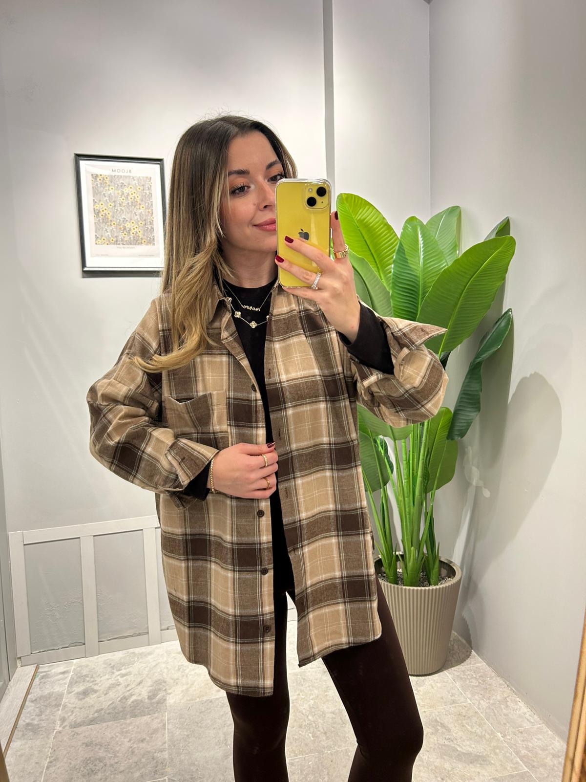 ODUNCU GÖMLEĞİ PAMUKLU - Kahverengi