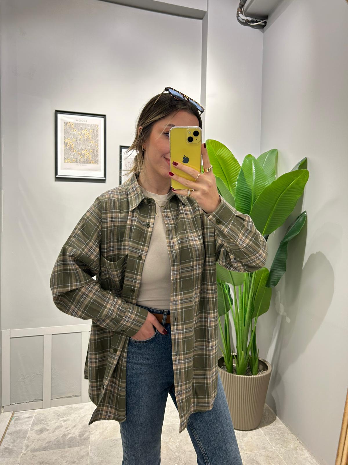 ODUNCU GÖMLEĞİ PAMUKLU - Yeşil