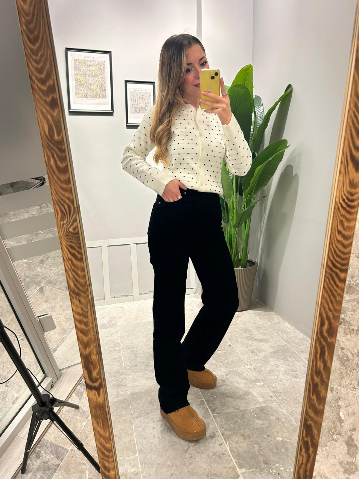 YÜKSEK BEL STRAIGHT JEAN - Siyah