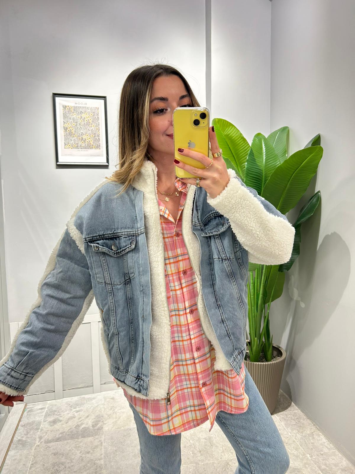 KOT DETAYLI PELUŞ CEKET