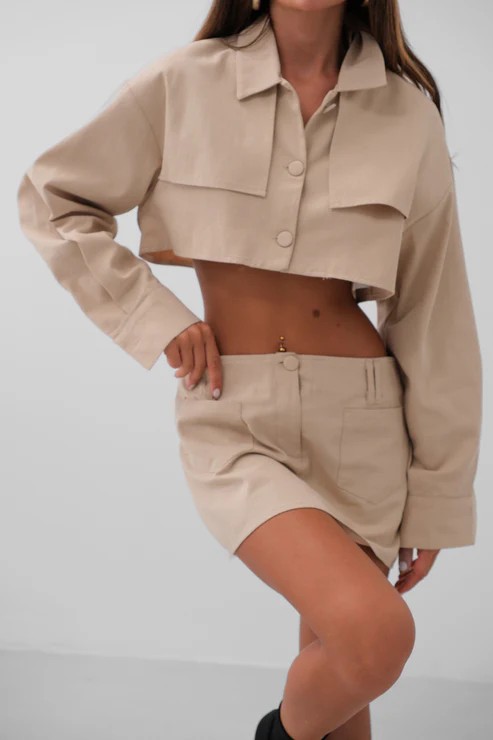 CROP CEKET MİNİ ETEK TAKIM