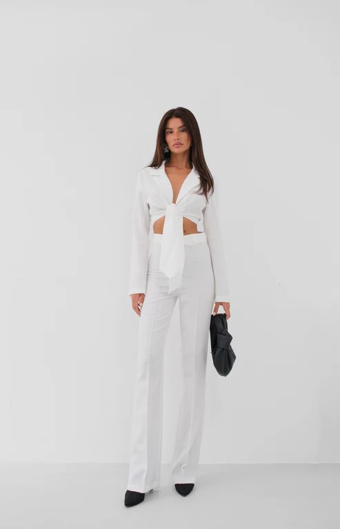 BAĞLAMALI CROP CEKET PANTOLON TAKIM