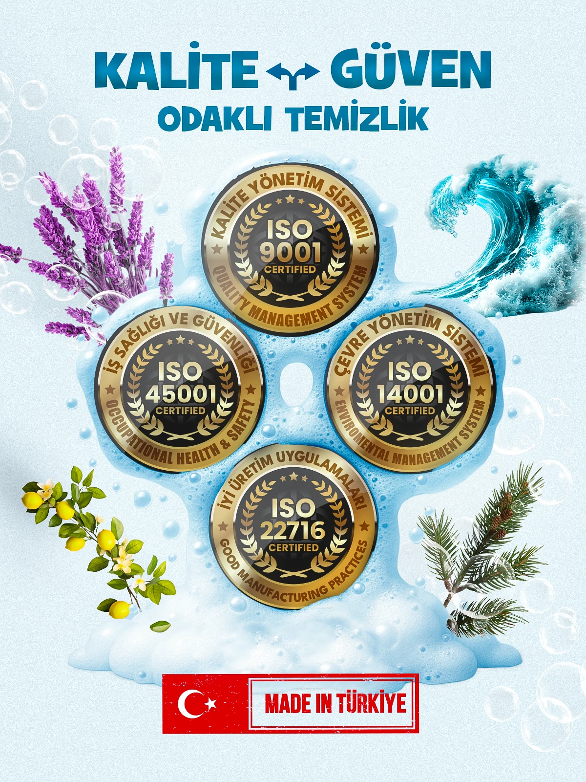 FUNECO Klozet Tuvalet WC Temizleyici, Aktif Köpüklü, Ekolojik Doğa Dostu, Çam Ferahlığı, Aylık Paket