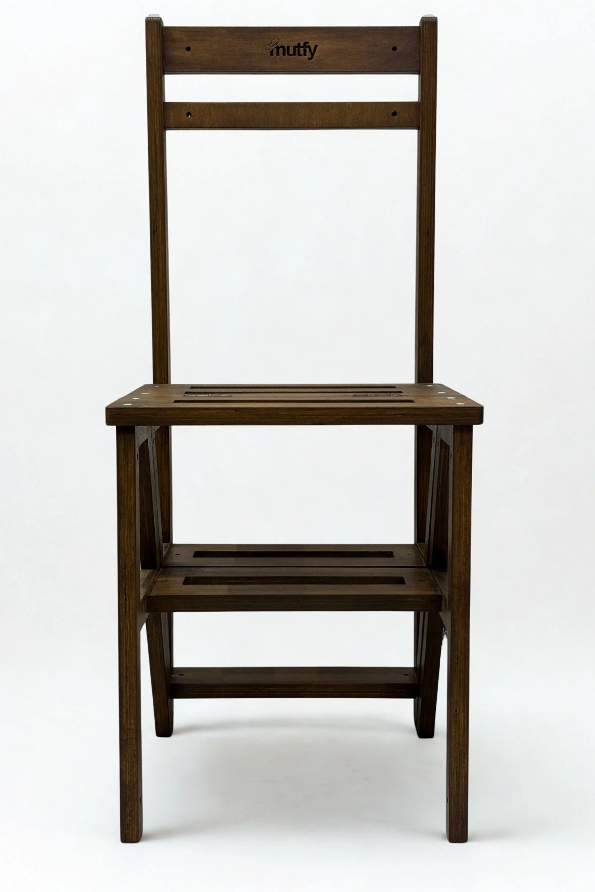2’si 1 Arada Ahşap Fonksiyonel Sandalye - Merdiven - Mutfak Sandalyesi - Tabure - Sandalye Merdiven
