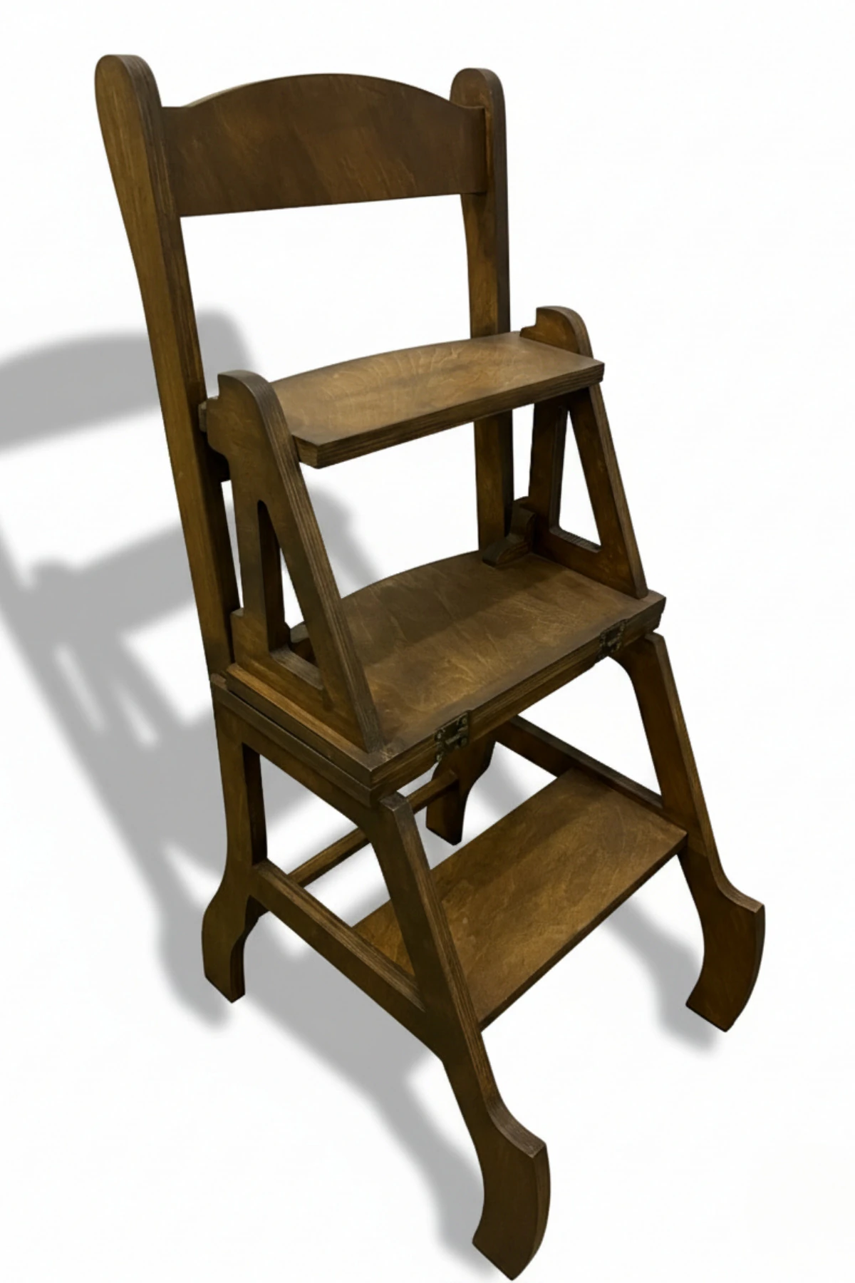 2'si 1 Arada Ahşap Fonksiyonel Sandalye - Merdiven - Mutfak Sandalyesi - Tabure - Sandalye Merdiven