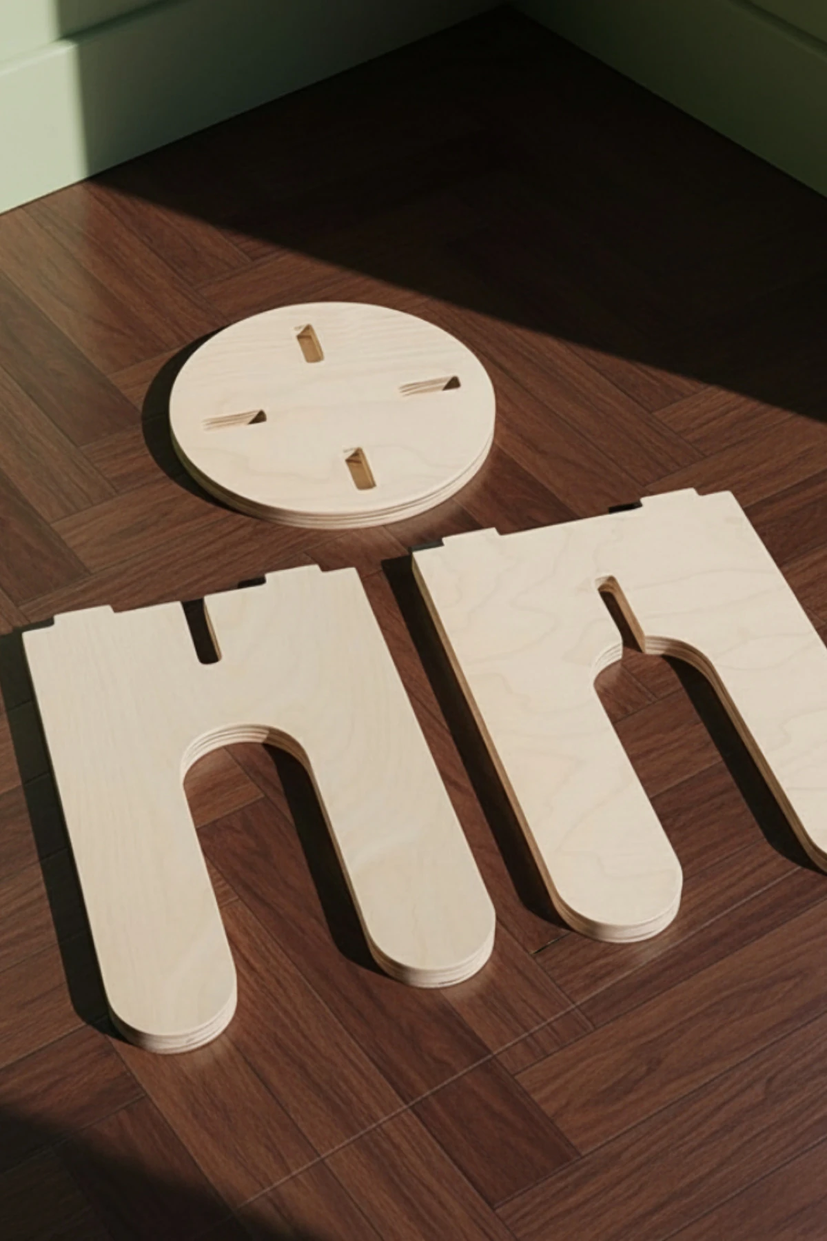 Ahşap Kişiselleştirilebilir Kolay Kurulum Tabure - Sehpa - Yan Sehpa - Katlanır Tabure