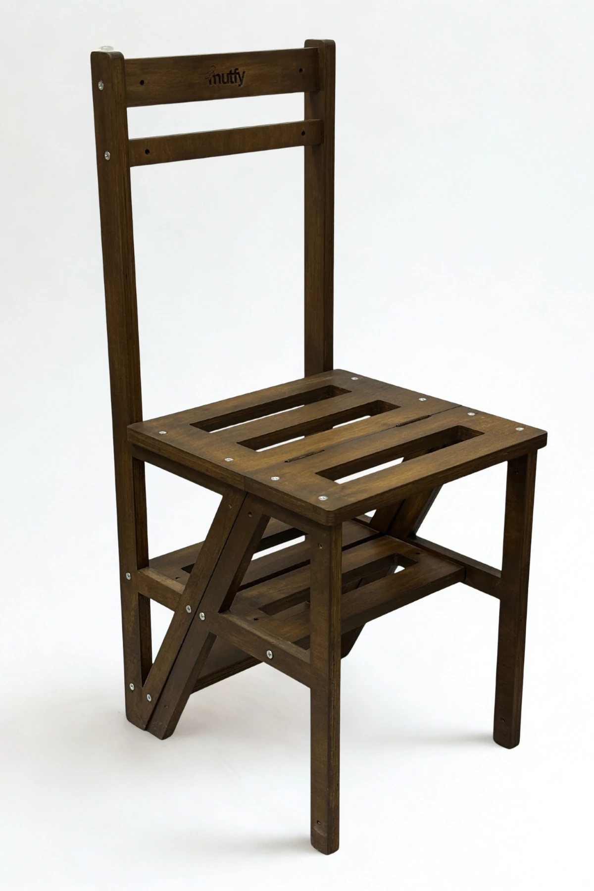 2’si 1 Arada Ahşap Fonksiyonel Sandalye - Merdiven - Mutfak Sandalyesi - Tabure - Sandalye Merdiven